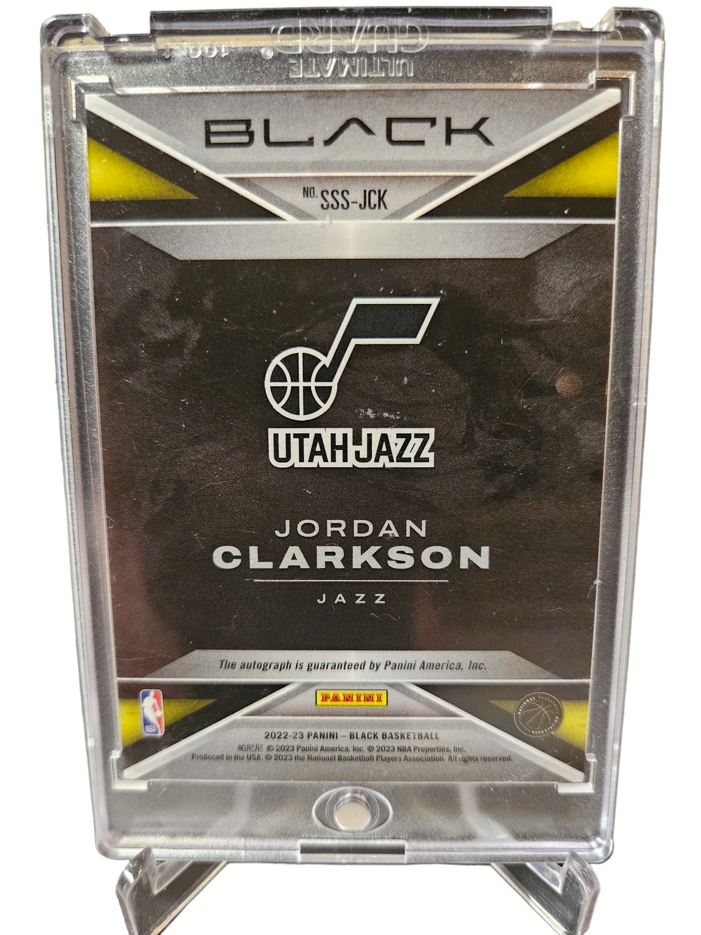 2022-23 Panini Black #SSS-JCK Jordan Clarkson Smoke Show Autograph 07/35