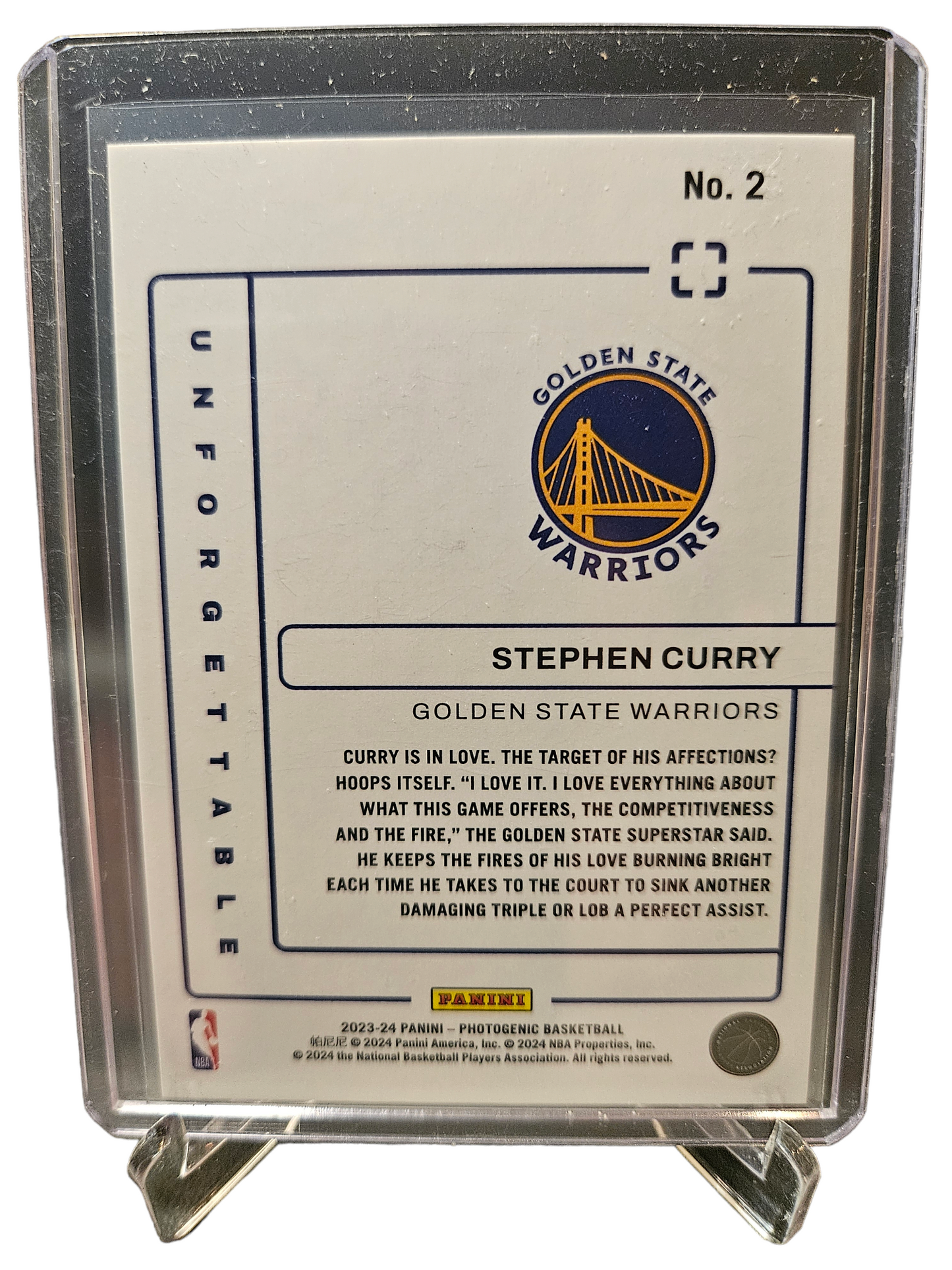 2023-24 Panini Photogenic #2 Stephen Curry Unforgettable