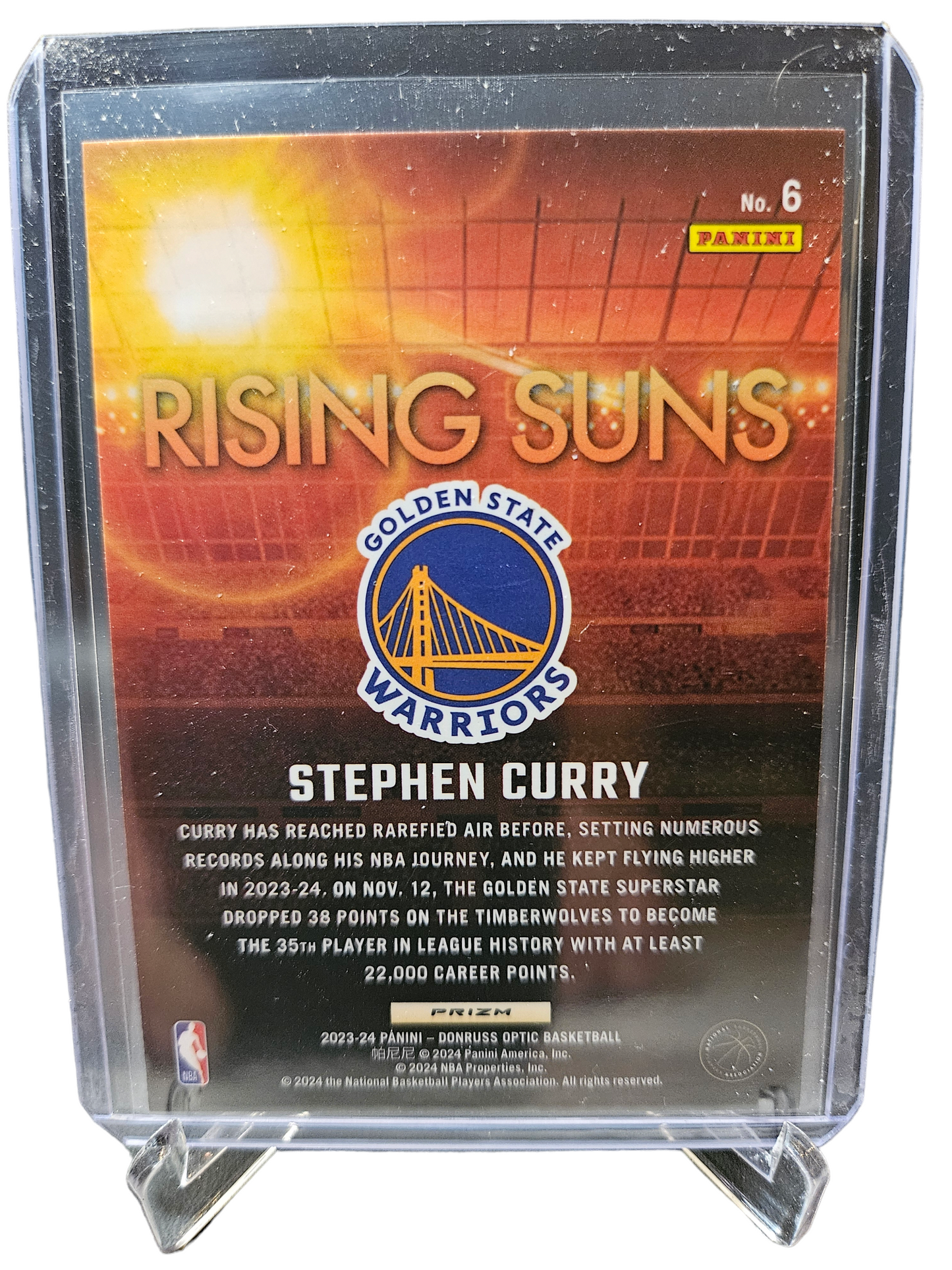 2023-24 Panini Donruss Optic #6 Stephen Curry Rising Suns Holo