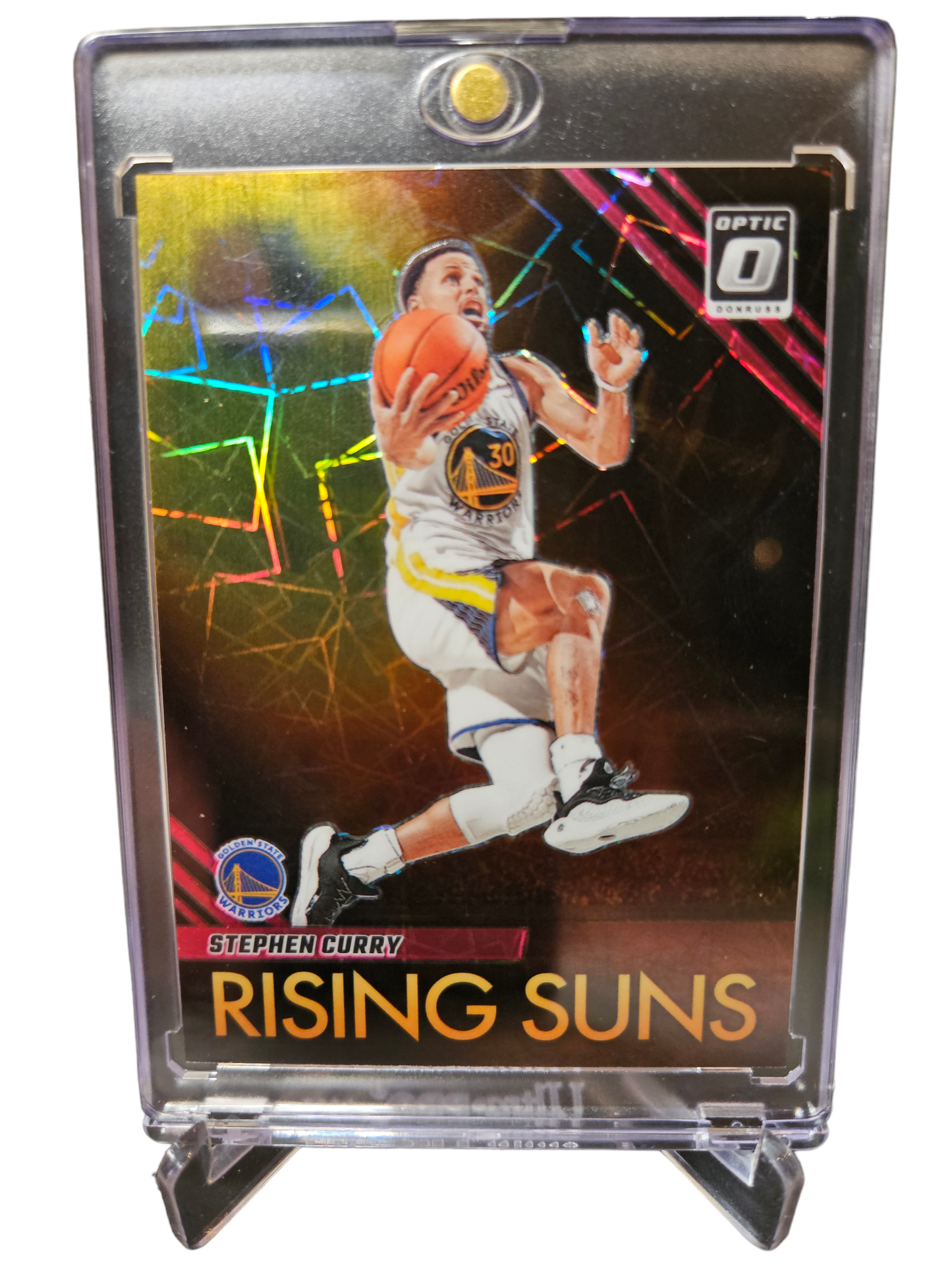 2023-24 Panini Donruss Optic #6 Stephen Curry Rising Suns Holo Pink Velocity 31/79