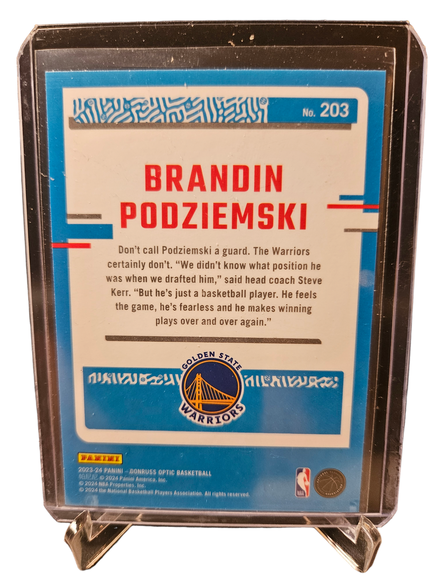 2023-24 Panini Donruss Optic #203 Brandin Podziemski Rookie Card Rated Rookie