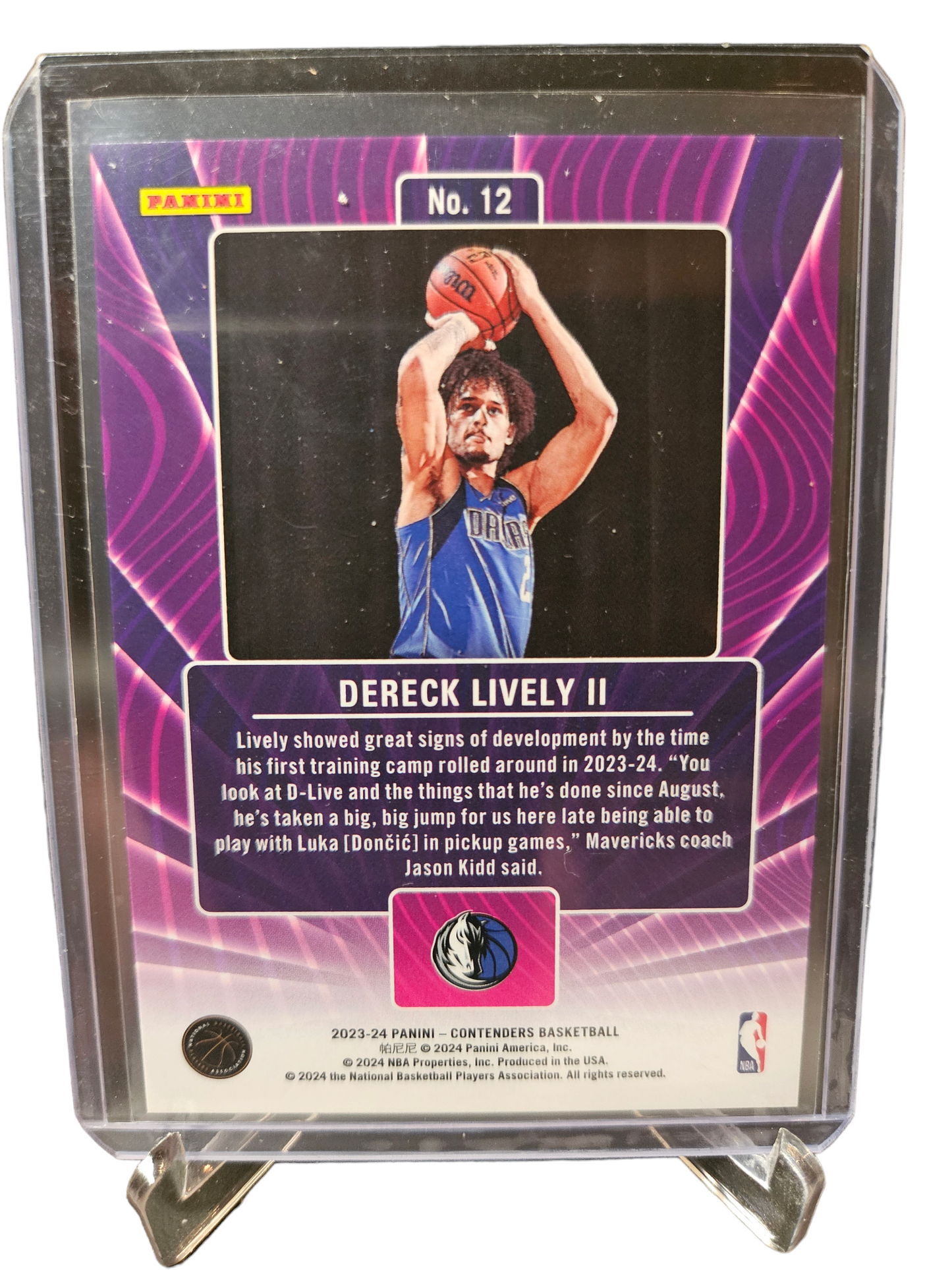 2023-24 Panini Contenders #12 Dereck Lively II Rookie Card Lottery Ticket