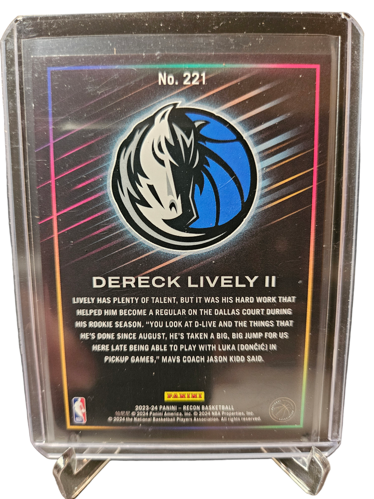 2023-24 Panini Recon #221 Dereck Lively II Rookie Card