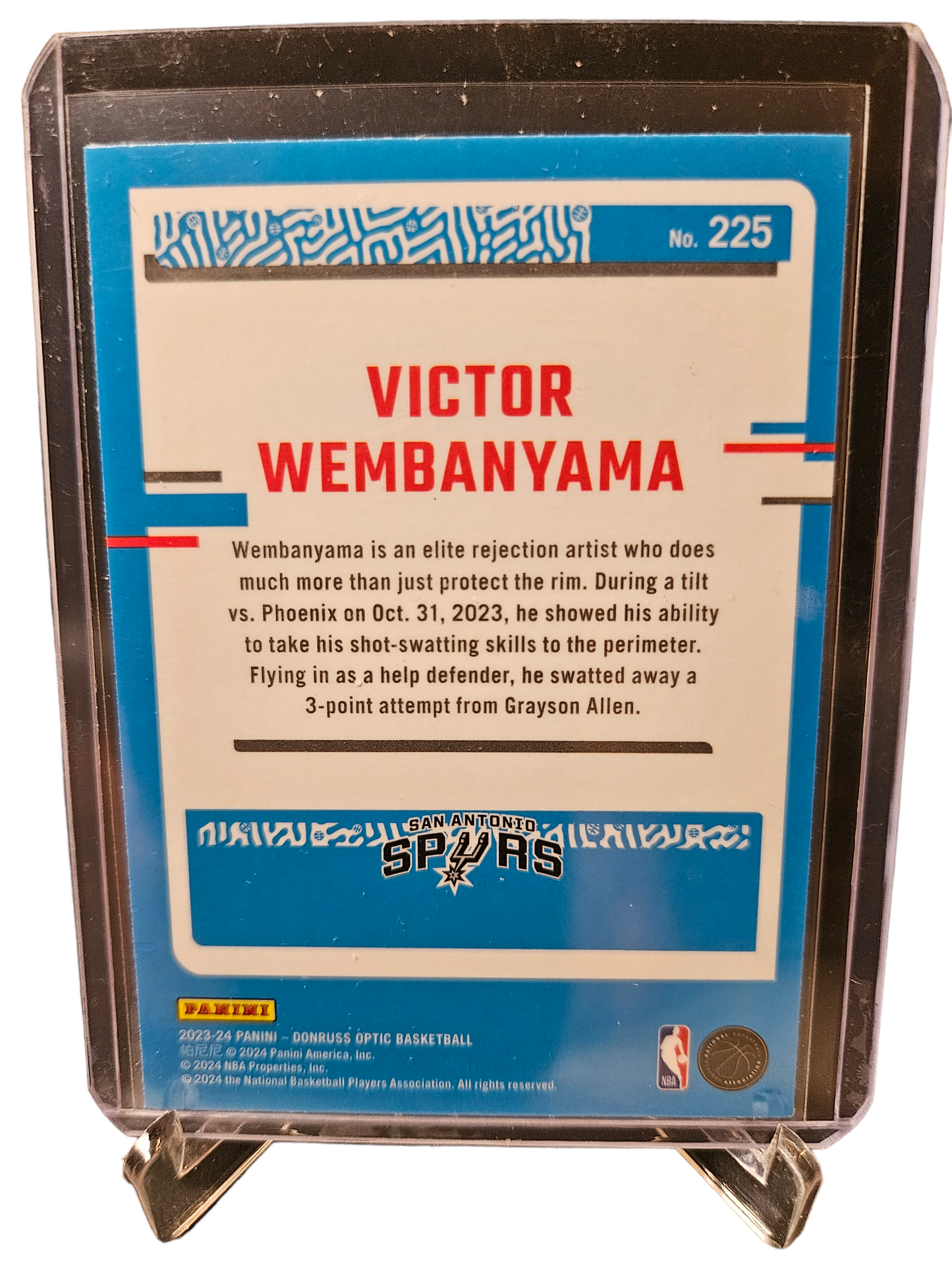 2023-24 Donruss Optic #225 Victor Wembanyama Rookie Card Rated Rookie