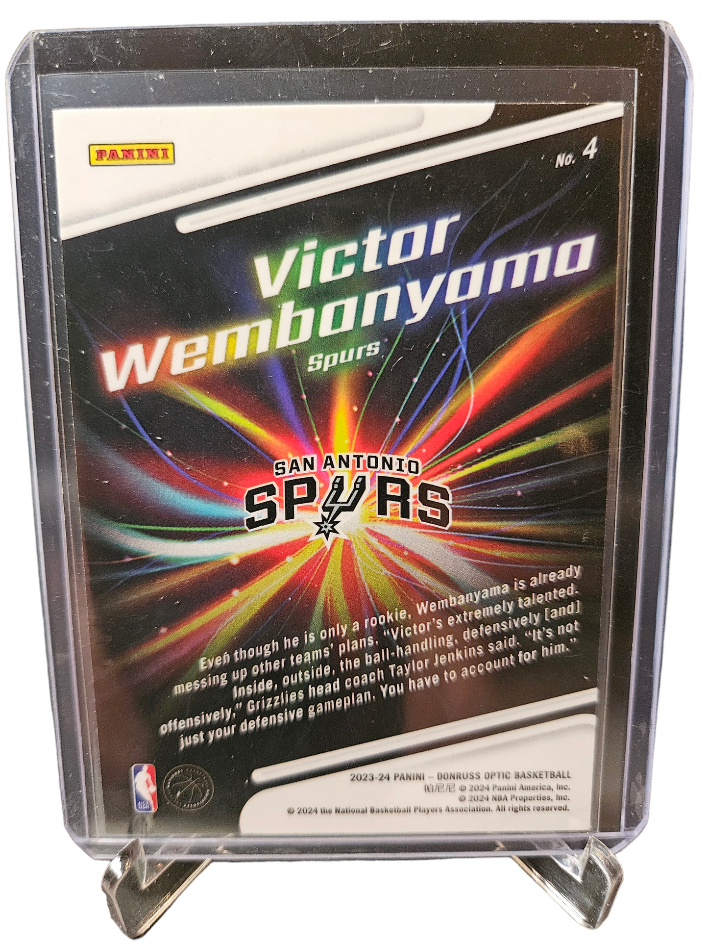 2023-24 Donruss Optic #4 Victor Wembanyama Rookie Card Lights Out