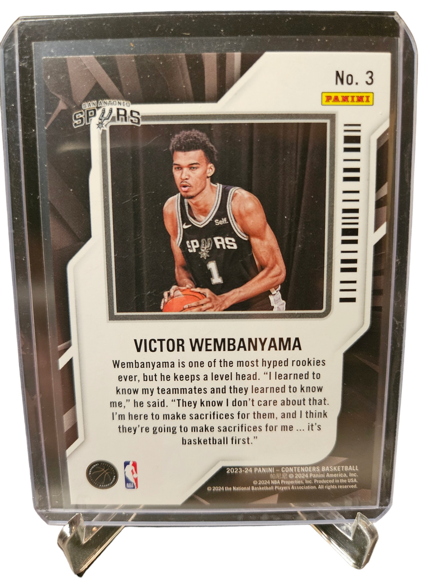 2023-24 contenders #3 Victor Wembanyama Rookie Card Rookie Of The Year