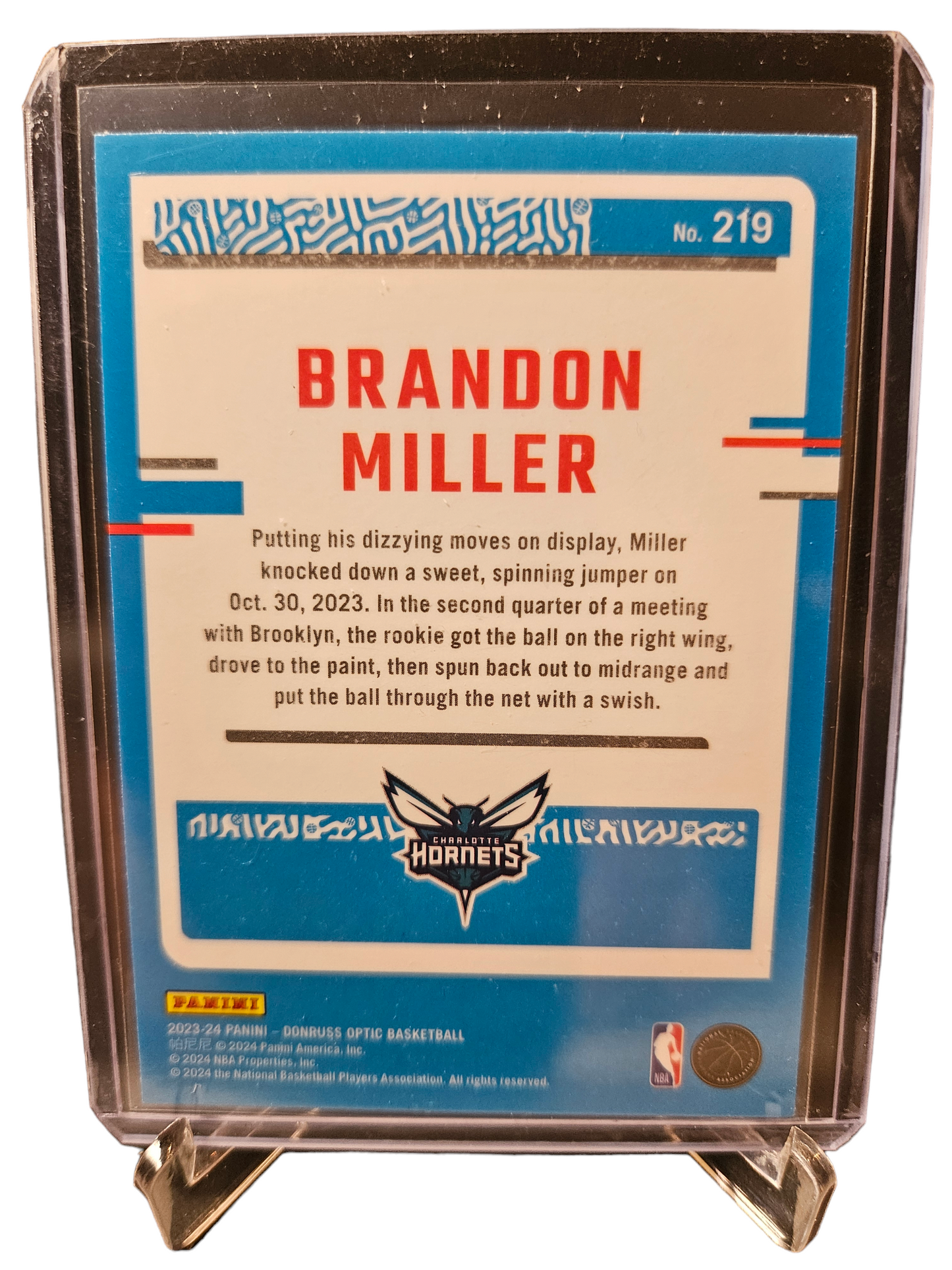 2023-24 Panini Donruss Optic #219 Brandon Miller Rookie Card Rated Rookie