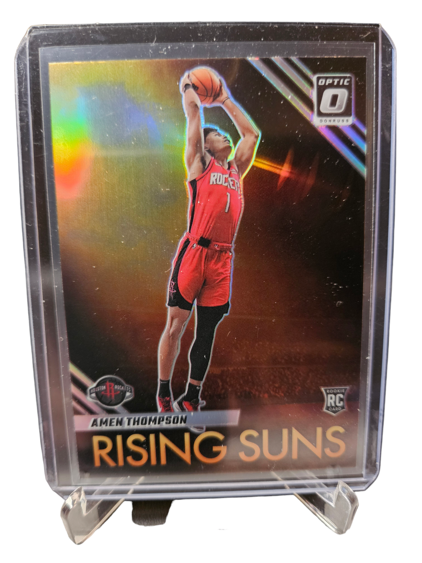 2023-24 Donruss Optic #15 Amen Thompson Rookie Card Rising Suns Holo