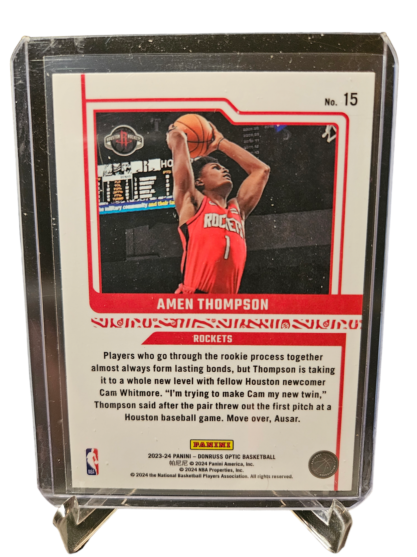 2023-24 Donruss Optic #15 Amen Thompson Rookie Card Elite Dominators