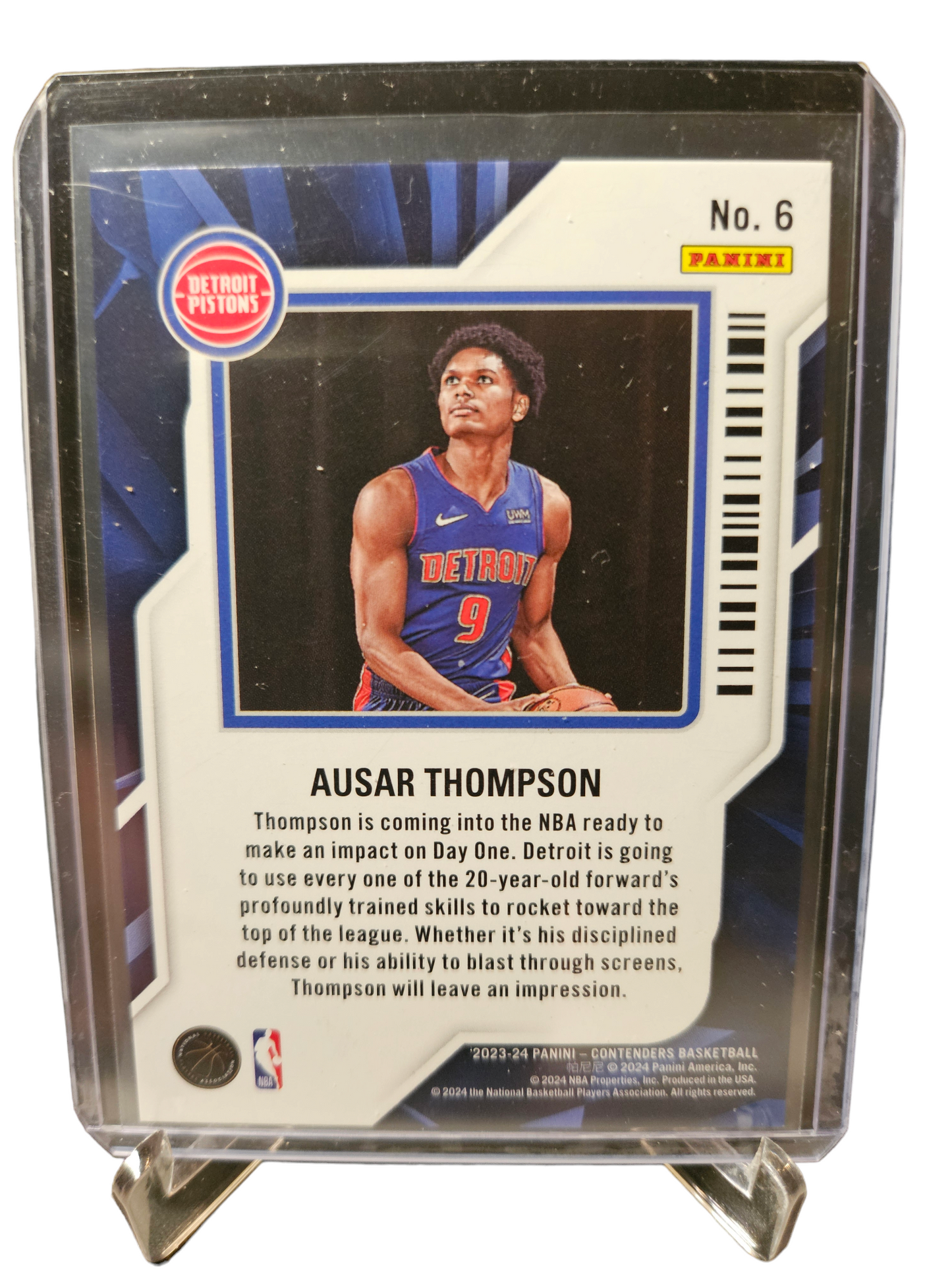 2023-24 Panini Contenders #6 Ausar Thompson Rookie Card Rookie Of The Year