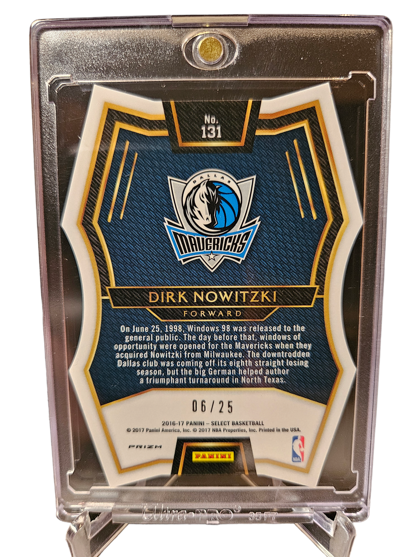 2016-17 Panini Select #131 Dirk Nowitzki Tie Die Die Cut 06/25