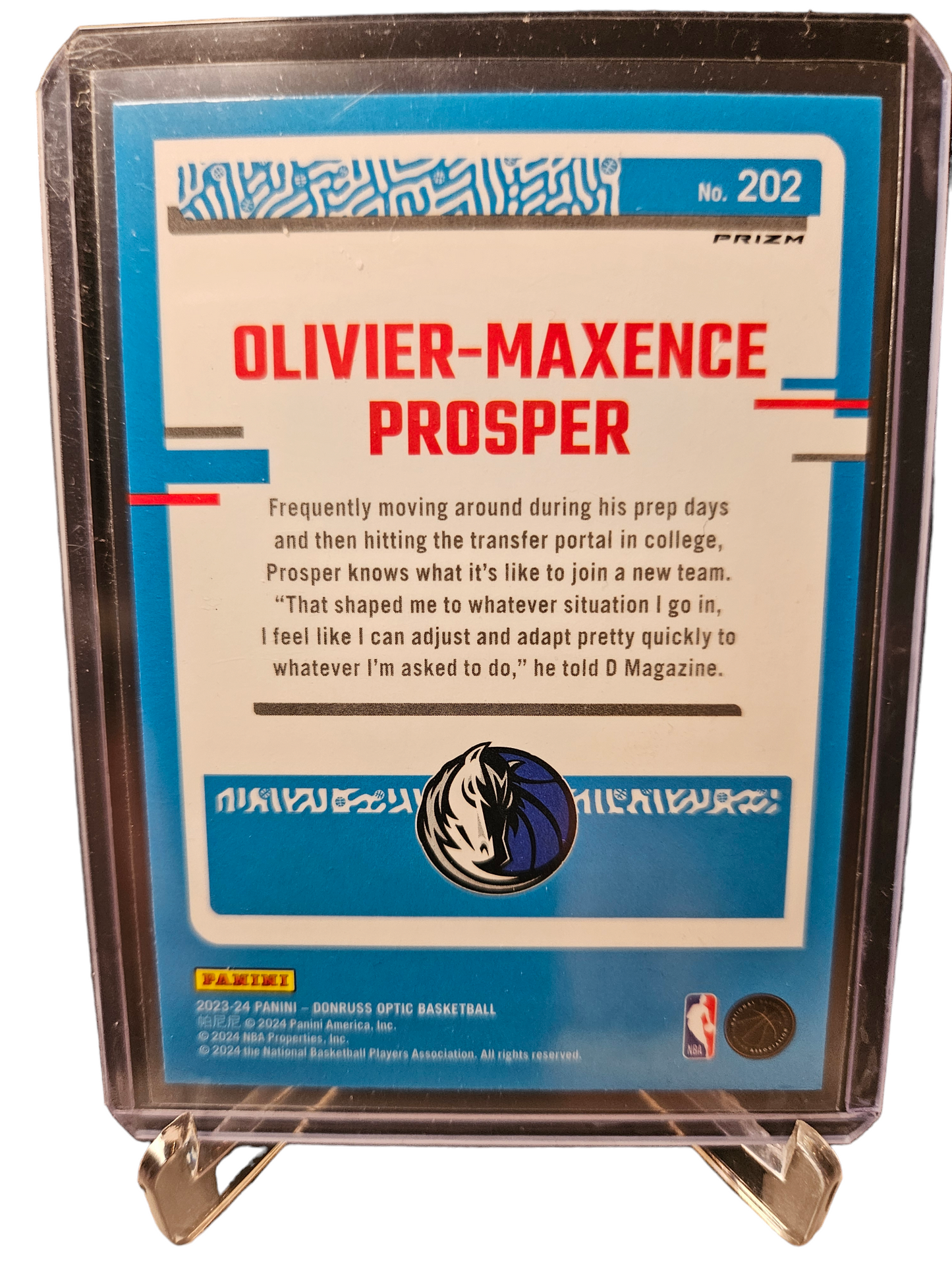 2023-24 Panini Donruss Optic Choice #202 Oliver-Maxence Prosper Rookie Card Silver Holo