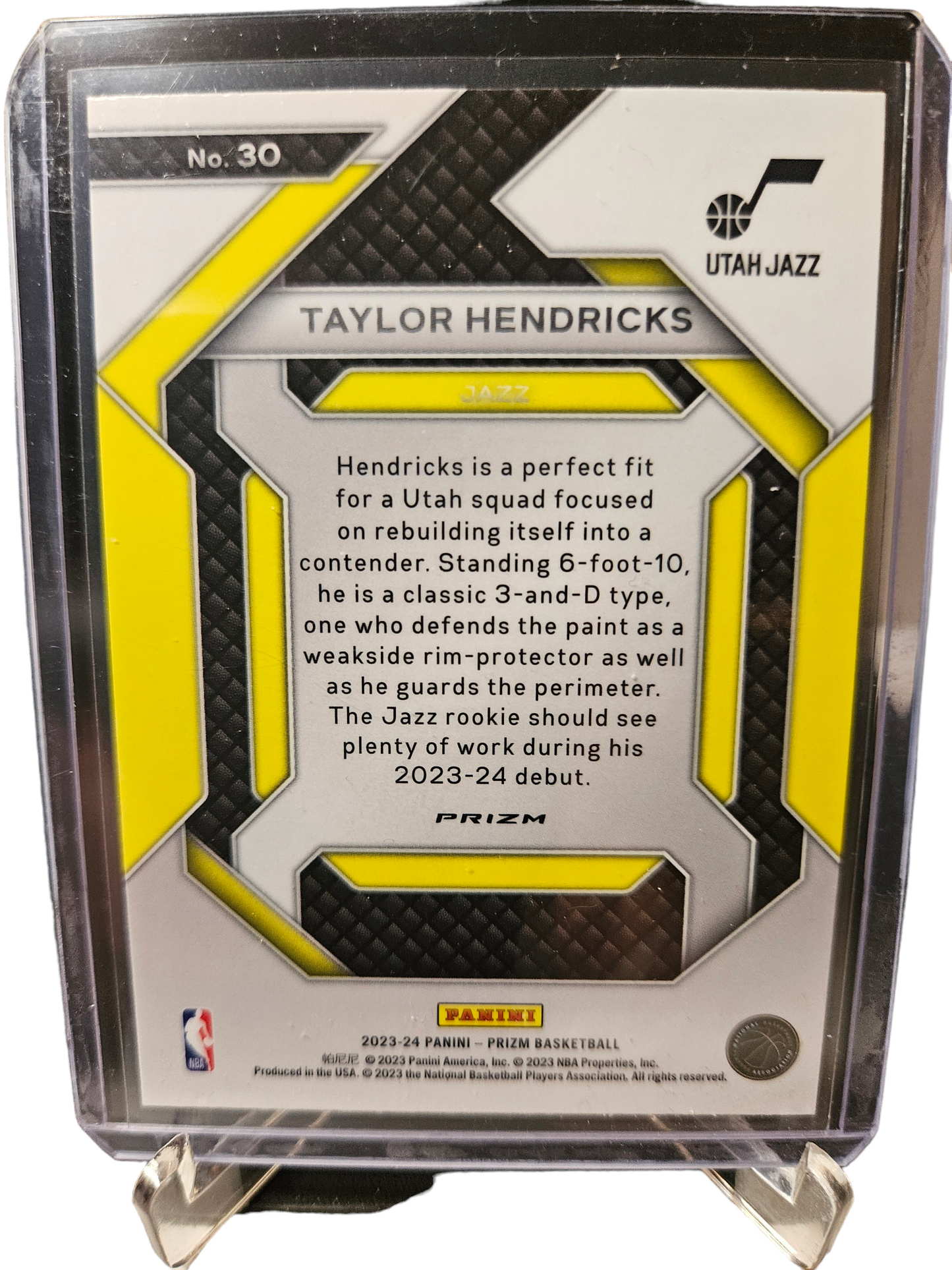 2023-24 Panini Prizm #30 Taylor Hendricks Rookie Card Emergent Silver Prizm