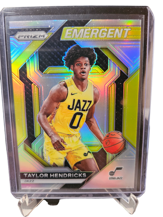 2023-24 Panini Prizm #30 Taylor Hendricks Rookie Card Emergent Silver Prizm