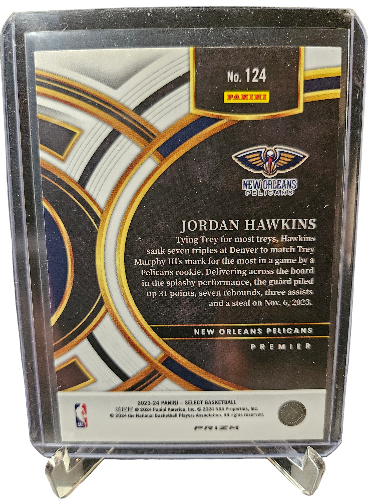 2023-24 Panini Select #124 Jordan Hawkins Rookie Card Premier Level Scope Prizm