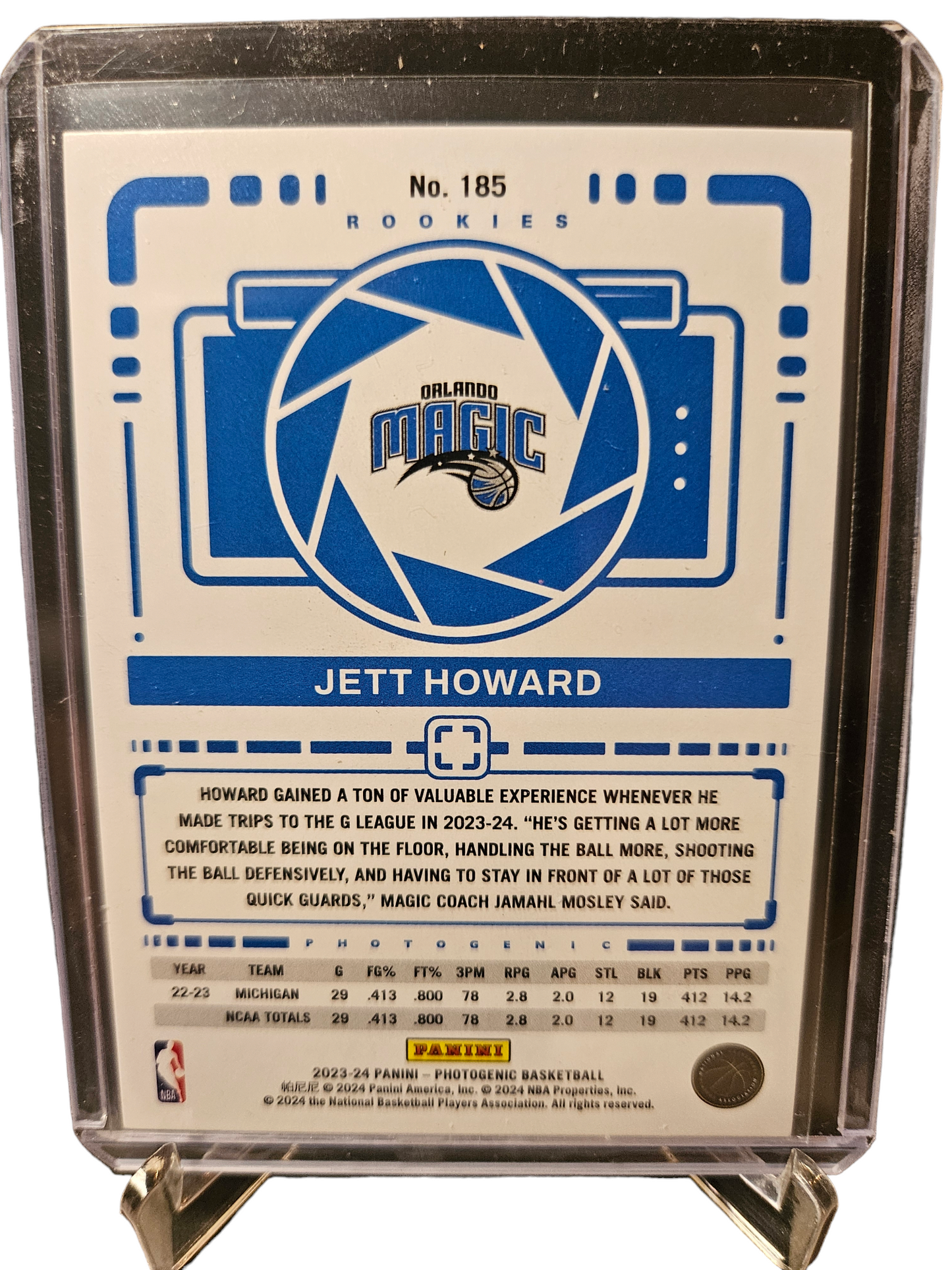 2023-24 Panini Photogenic #185 Jett Howard Rookie Card