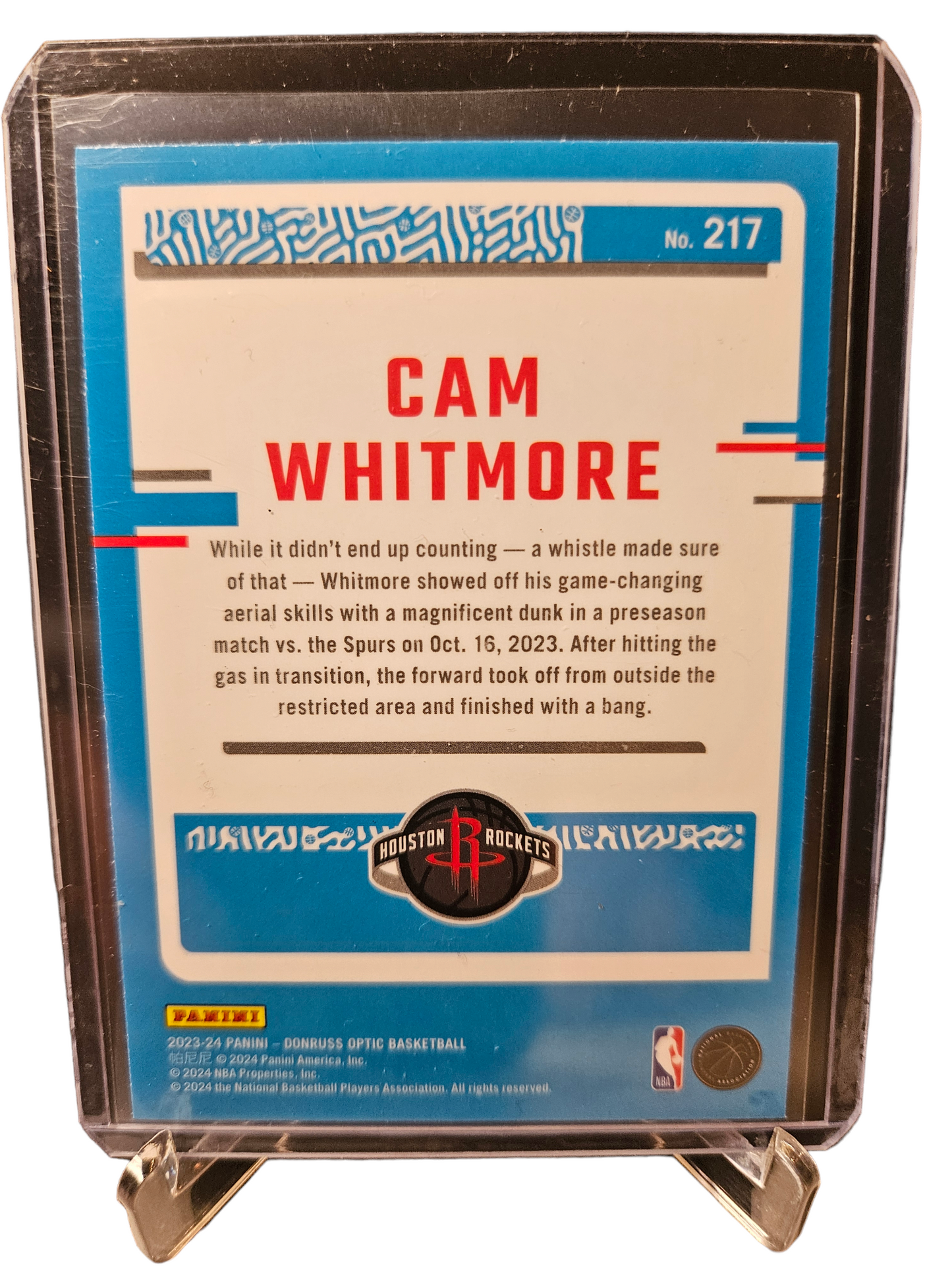 2023-24 Panini Donruss Optic #217 Cam Whitmore Rookie Card