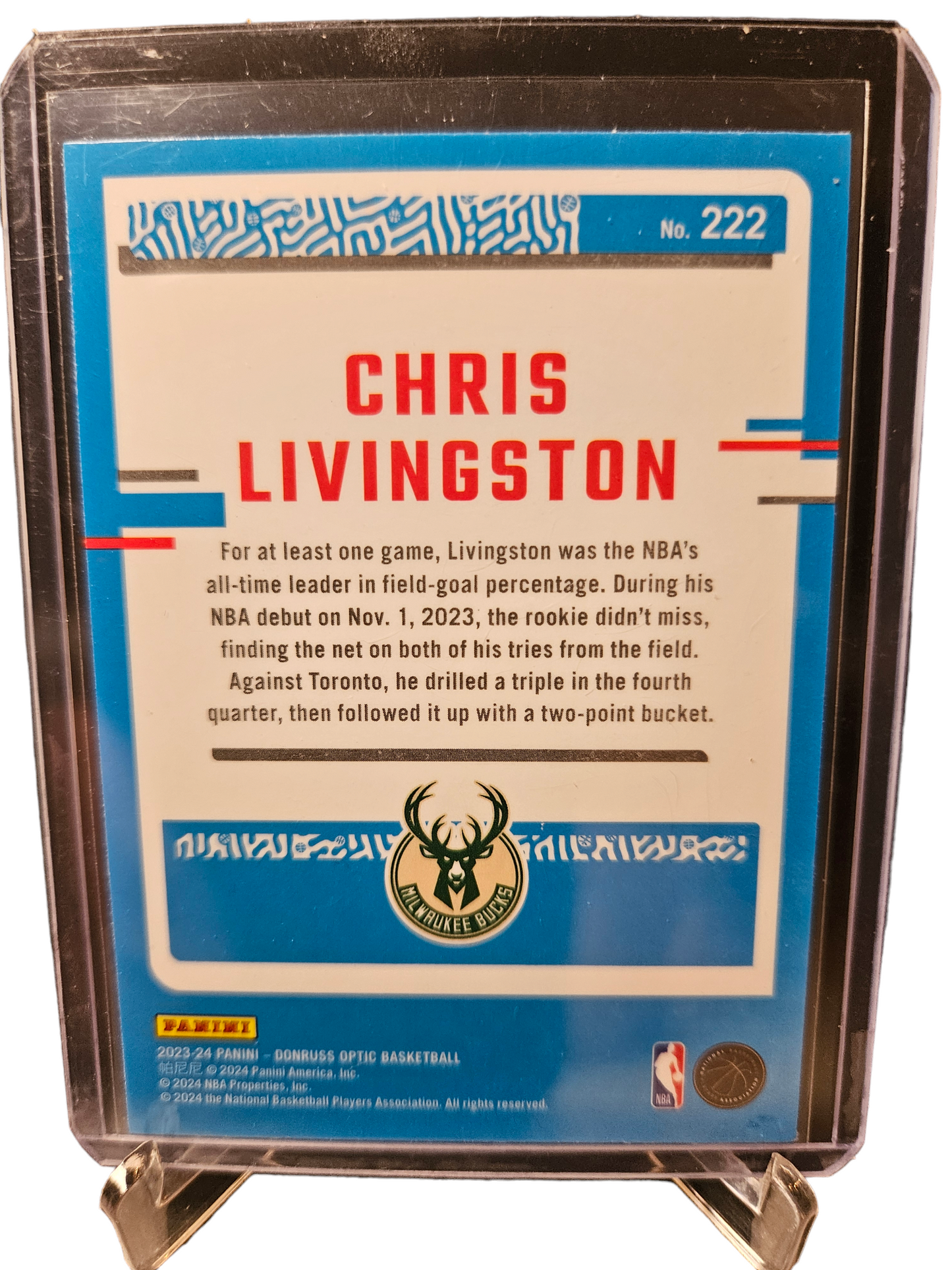 2023-24 Panini Donruss Optic #222 Chris Livingston Rated Rookie