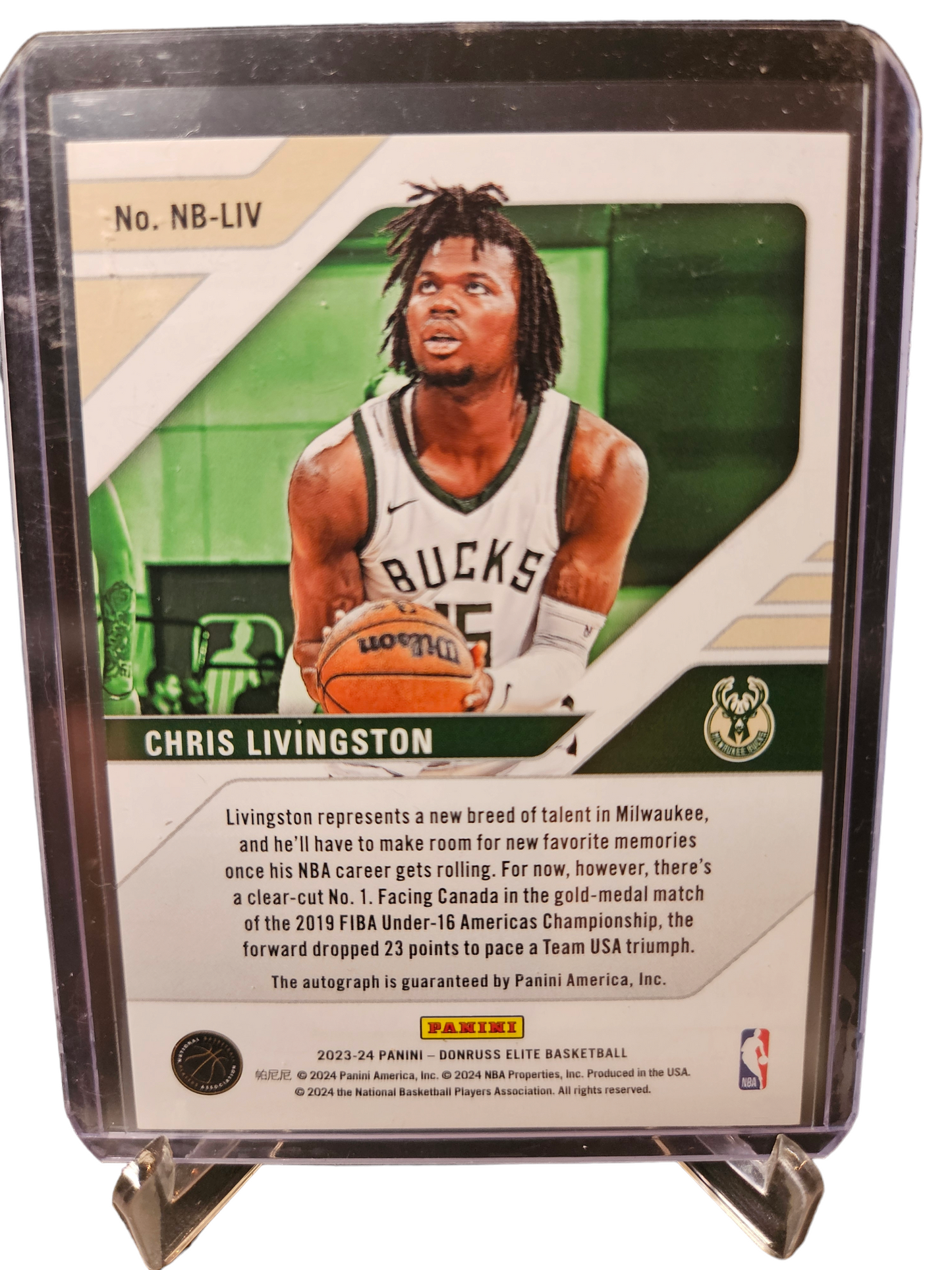 2023-24 Panini Donruss Elite #NB-LIV Chris Livingston Rookie Card New Breed Autograph