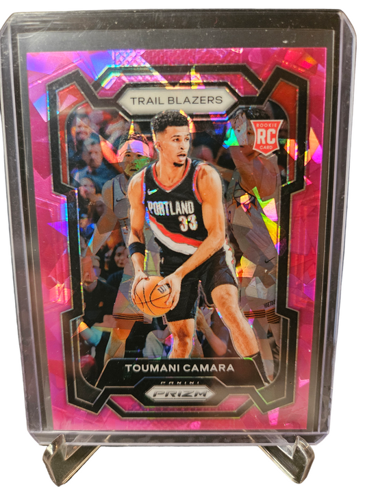 2023-24 Panini Prizm #164 Toumani Camara Rookie Card Pink Cracked Ice Prizm