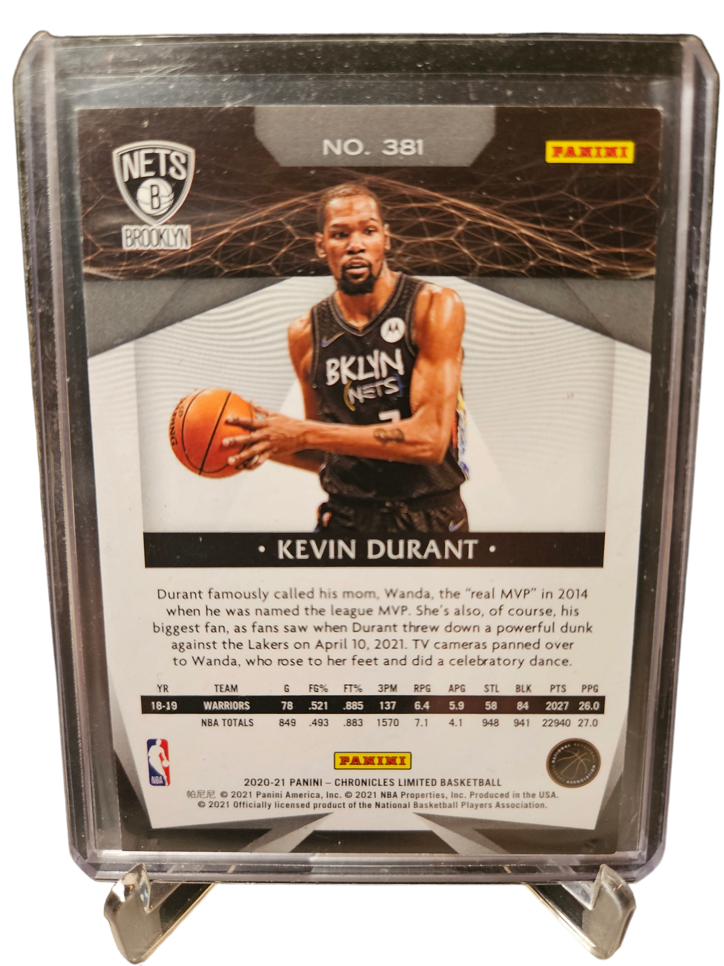 2020-21 Panini Chronicles Limited #381 Kevin Durant Purple Limited 01/25