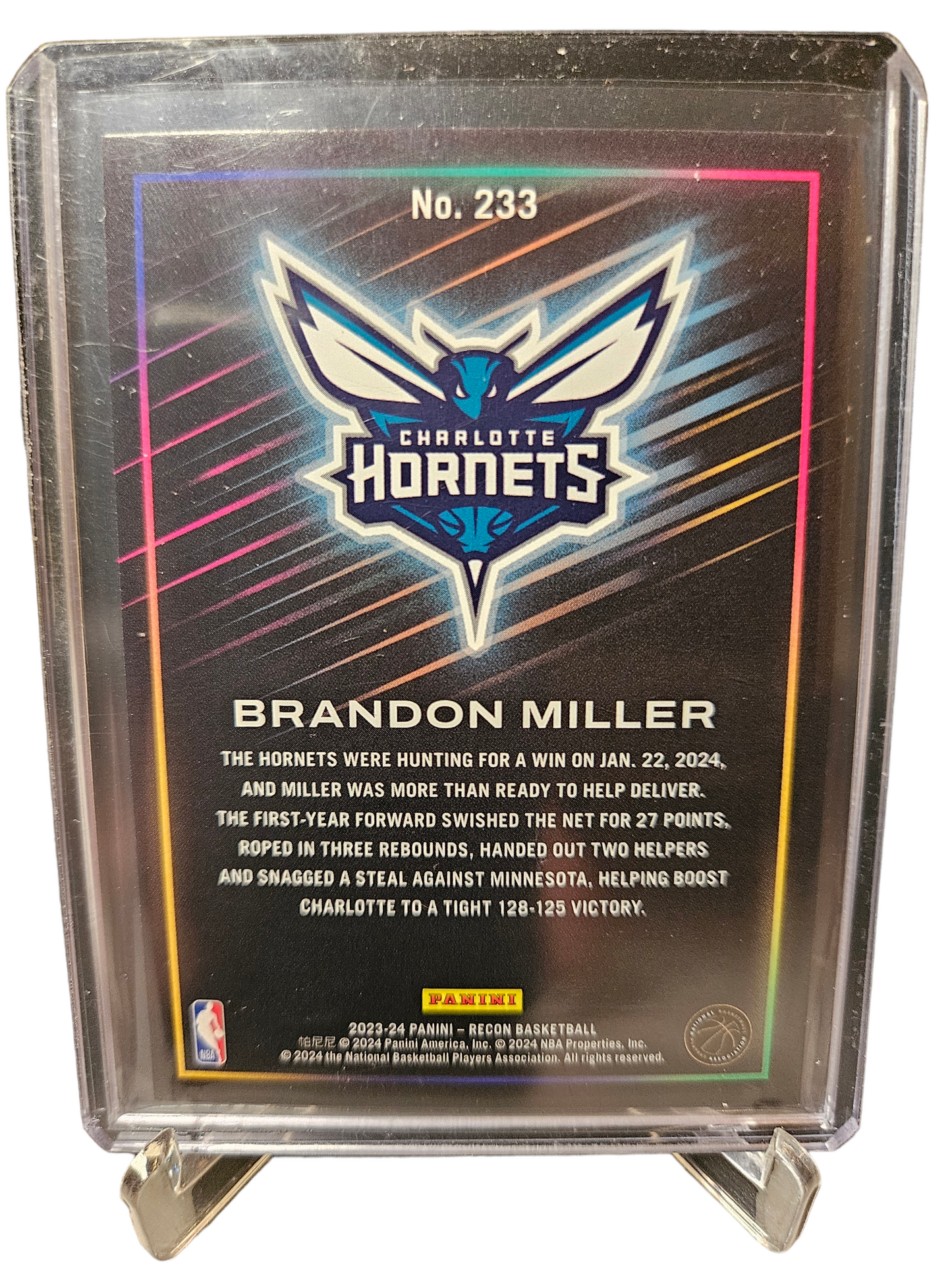 2023-24 Panini Recon #233 Brandon Miller Rookie Card Holo