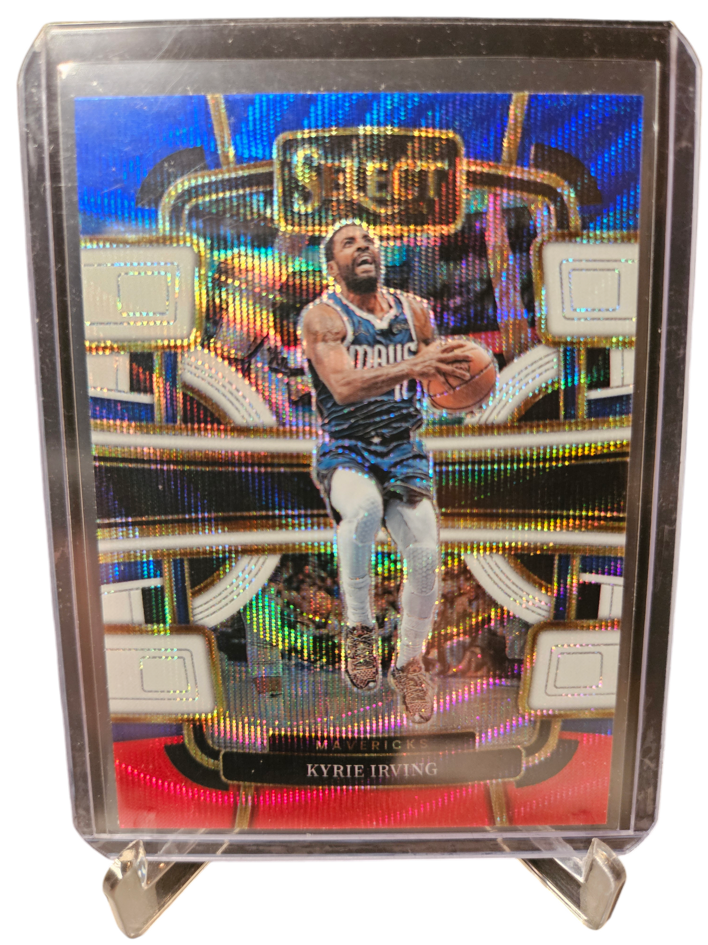 2023-24 Panini Select #21 Kyrie Irving Elite Concourse Tri Color Prizm