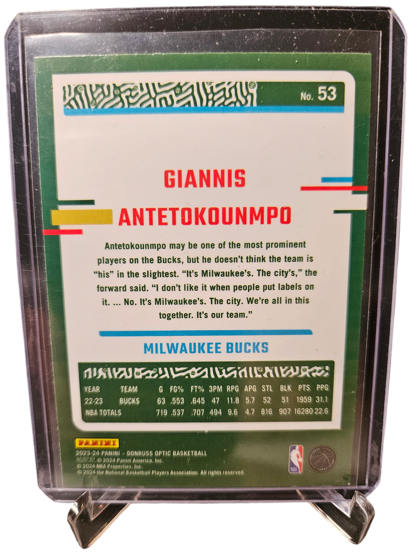 2023-24 Panini Donruss Optic #53 Giannis Antetokounmpo