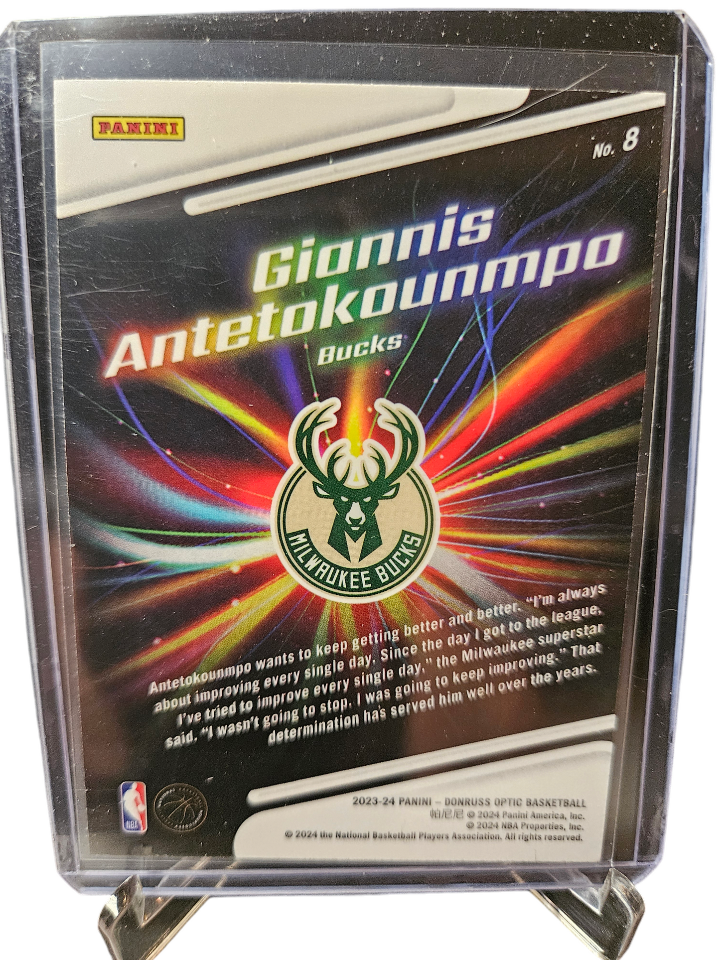 2023-24 Panini Donruss Optic #8 Giannis Antetokounmpo Lights Out