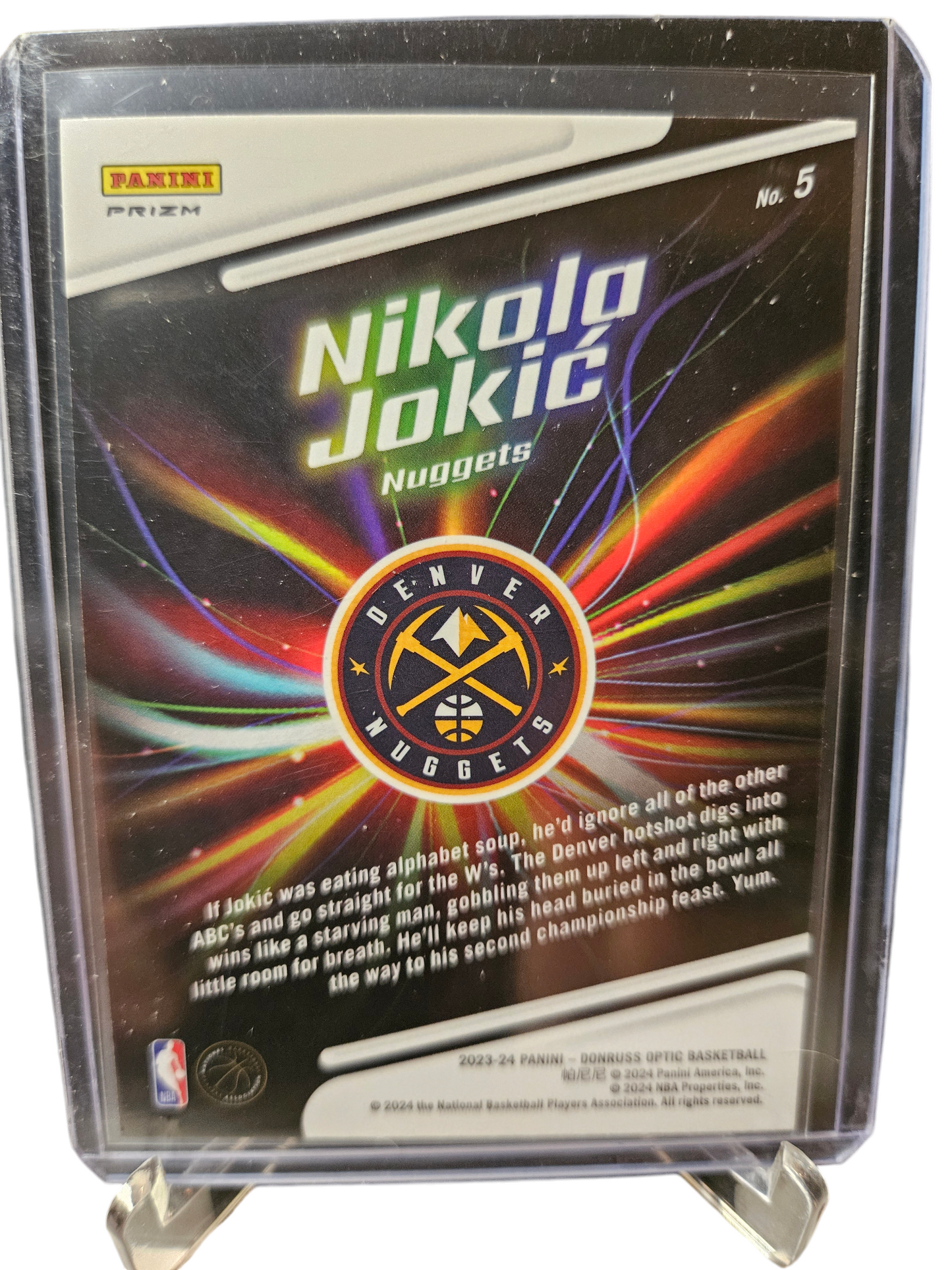 2023-24 Panini Donruss Optic #5 Nikola Jokic Lights Out Holo Prizm