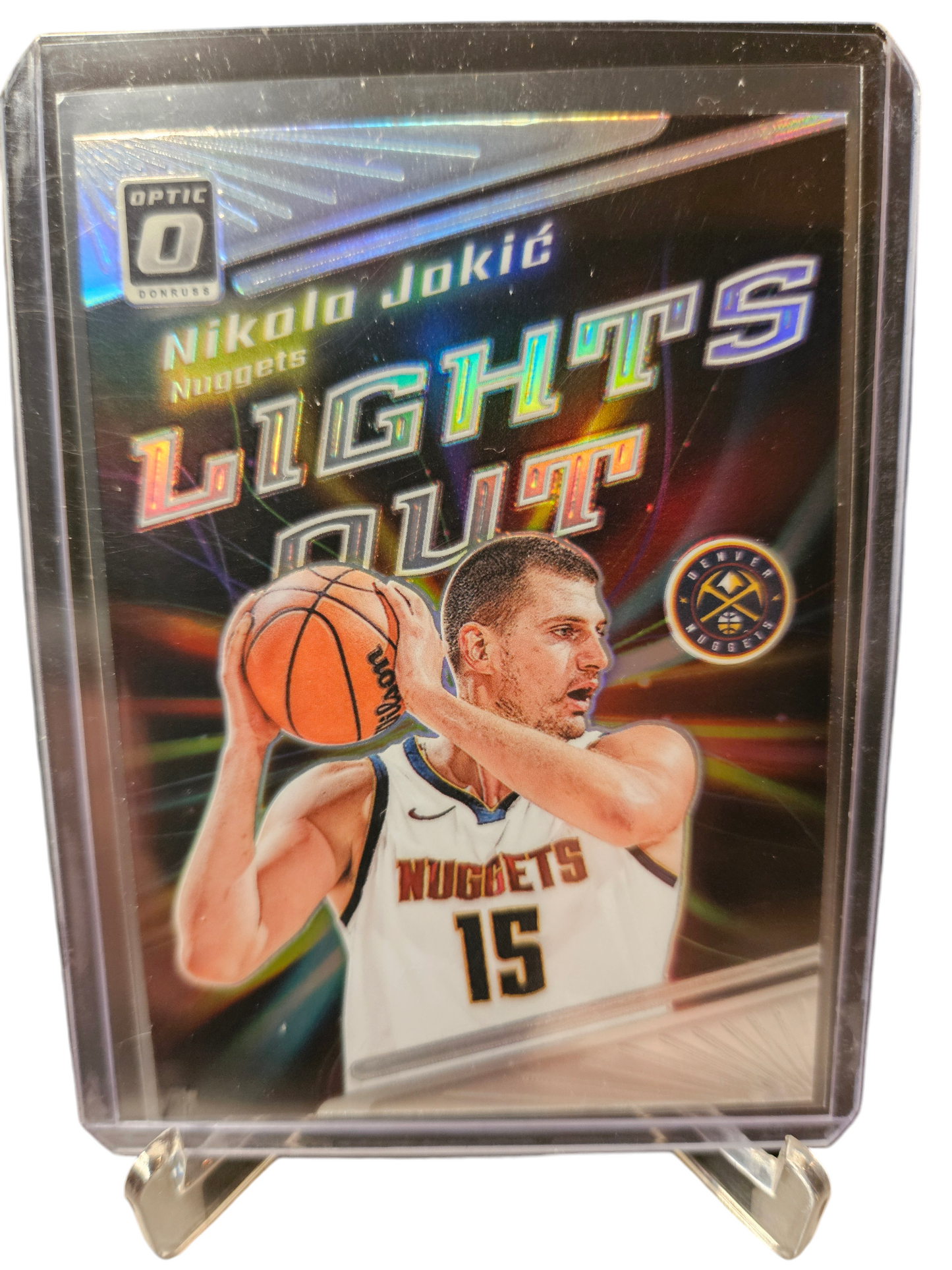 2023-24 Panini Donruss Optic #5 Nikola Jokic Lights Out Holo Prizm