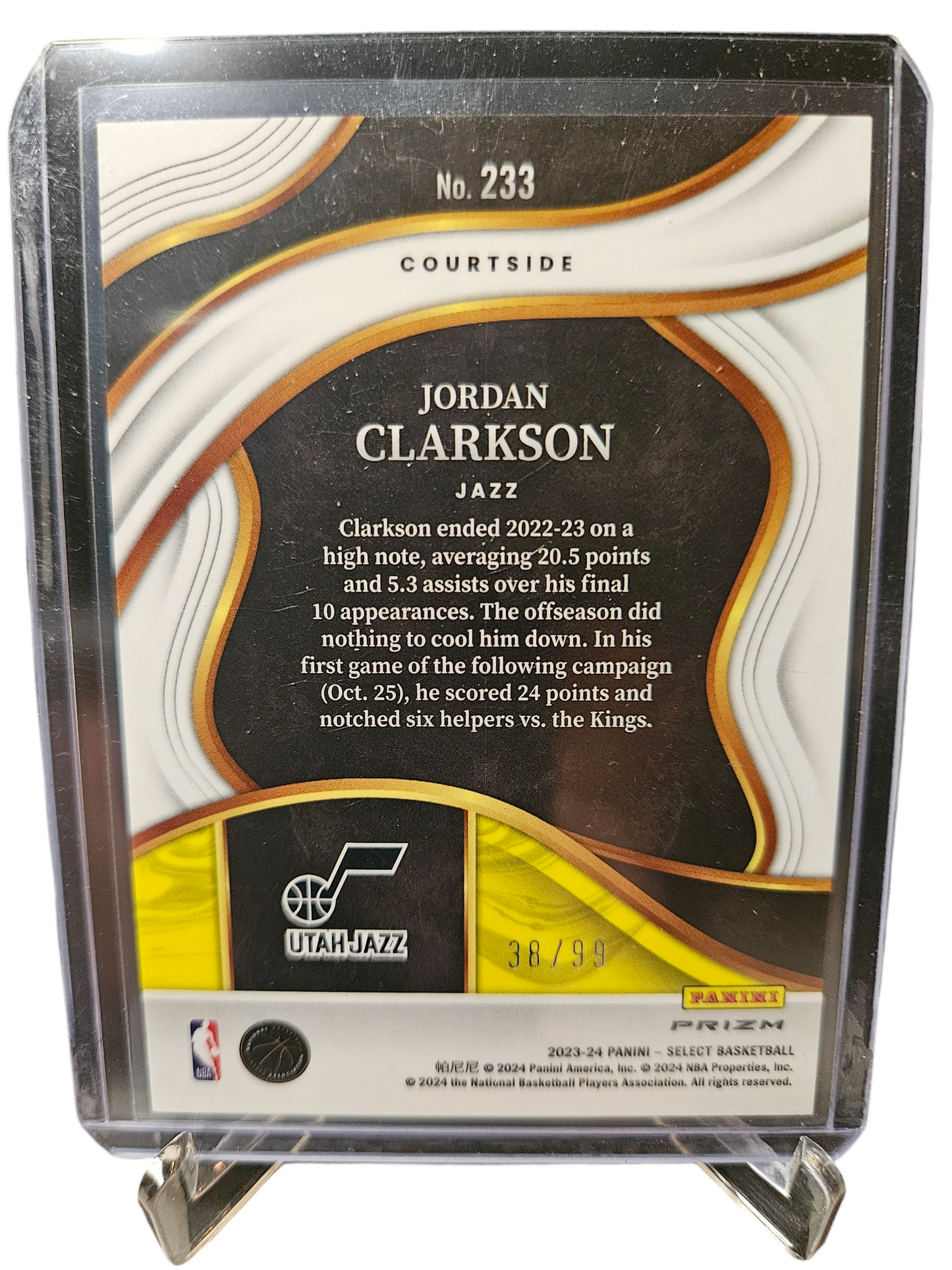 2023-24 Panini Select #233 Jordan Clarkson Concourse Teal Blue Disco Prizm 38/99