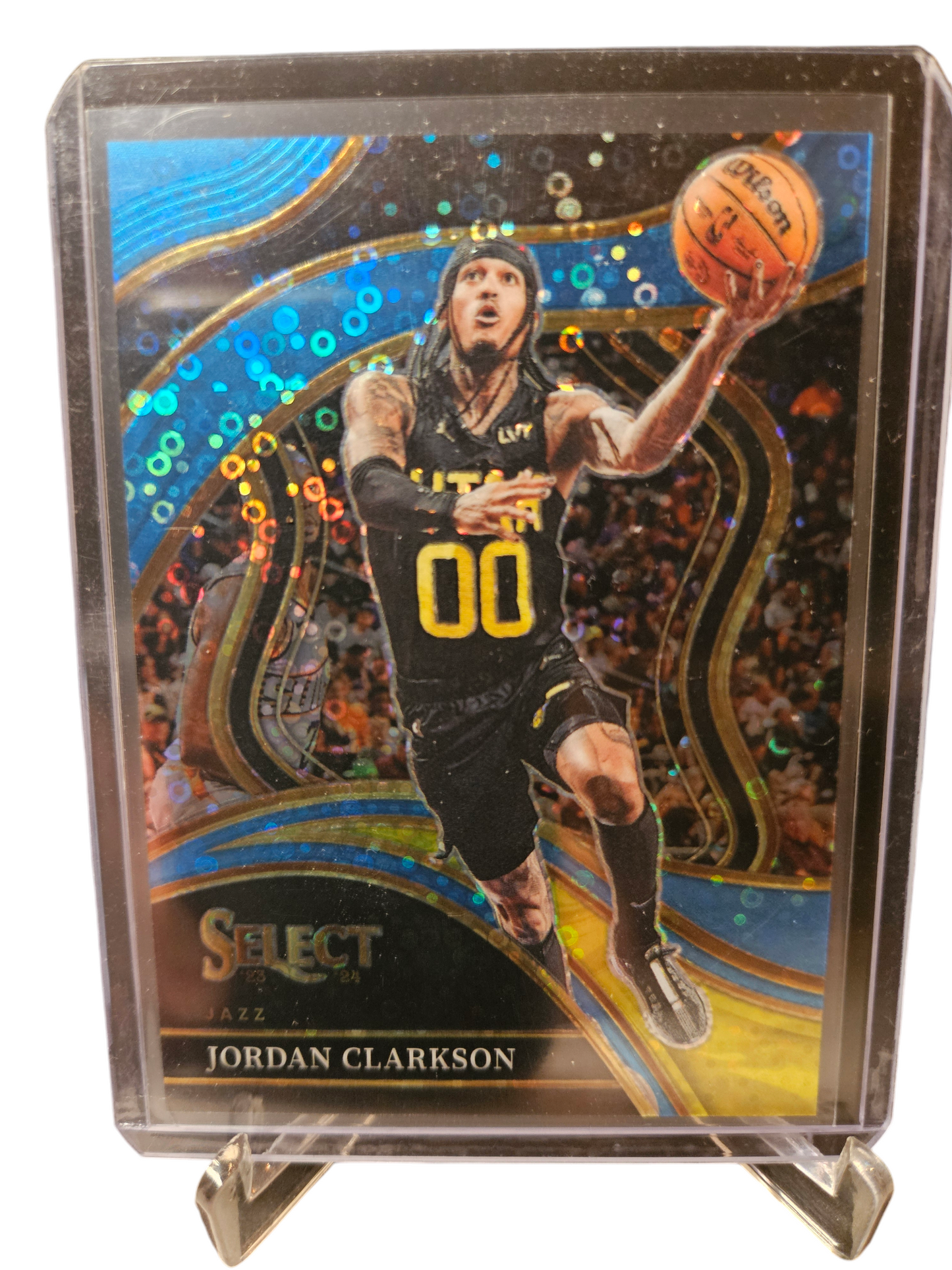 2023-24 Panini Select #233 Jordan Clarkson Concourse Teal Blue Disco Prizm 38/99