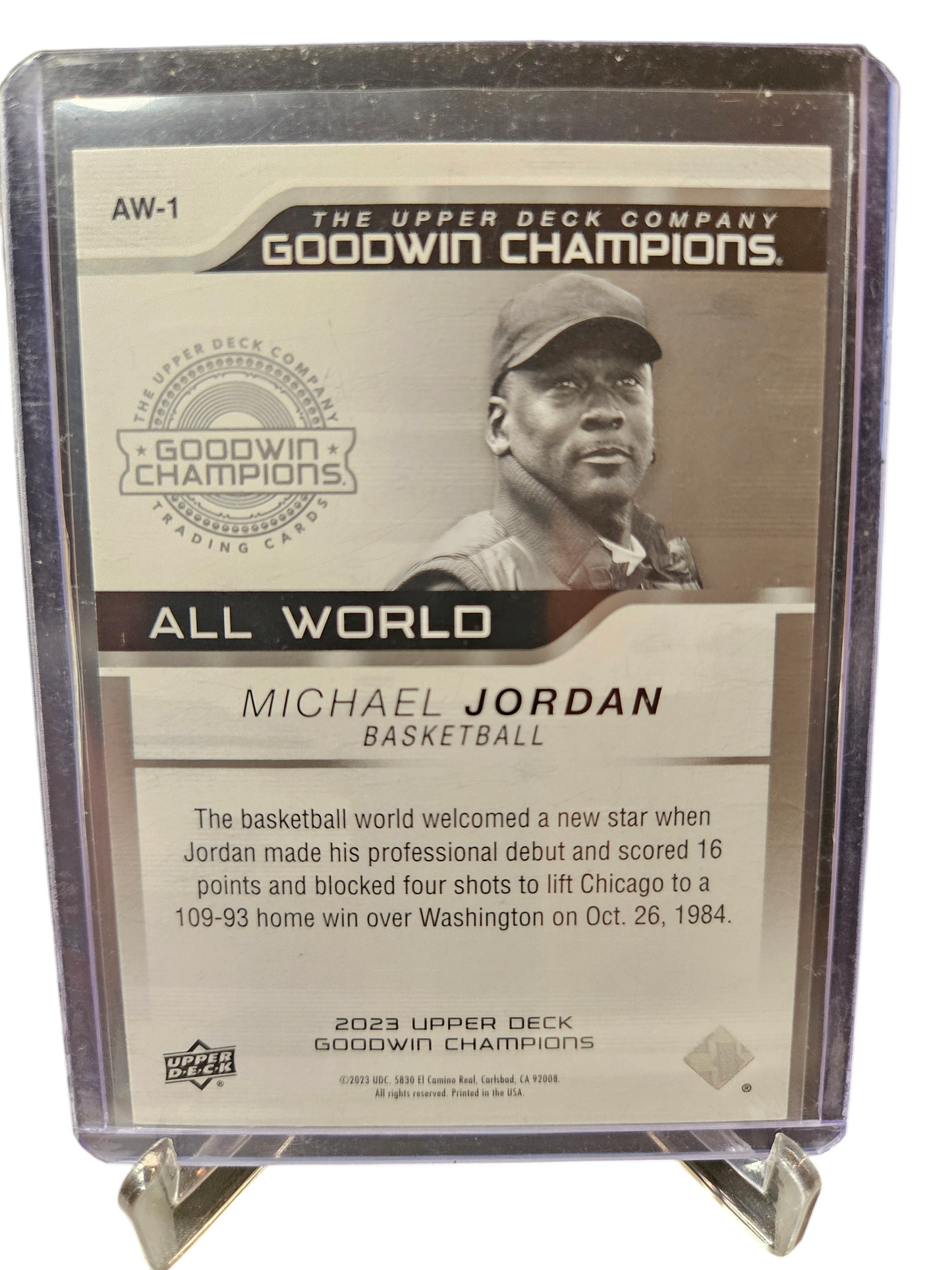 2023 Upper Deck #AW1 Michael Jordan Goodwin Champions All World Teal