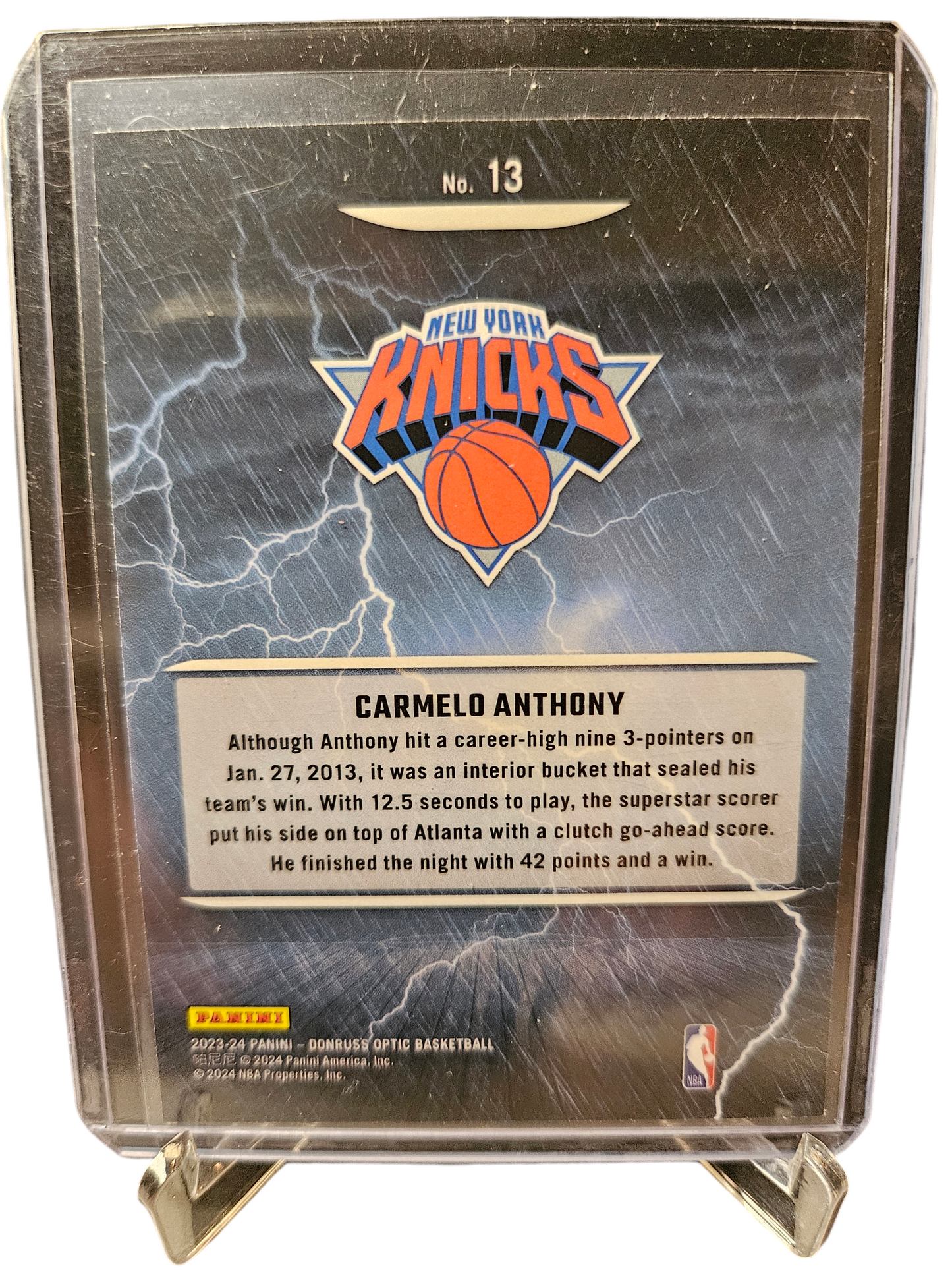 2023-23 Panini Donruss Optic #13 Carmelo Anthony Raining 3s