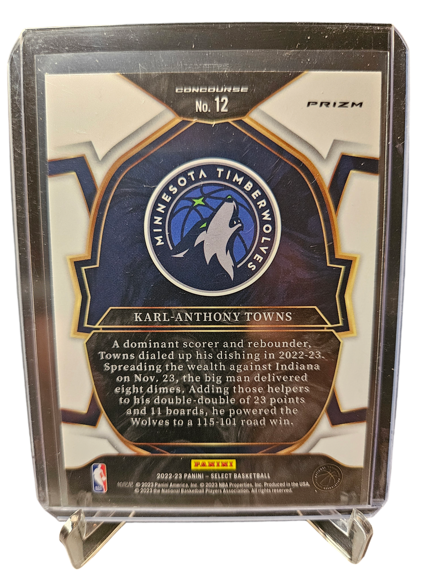 2022-23 Panini Select #12 Karl-Anthony Towns Concourse Disco Prizm