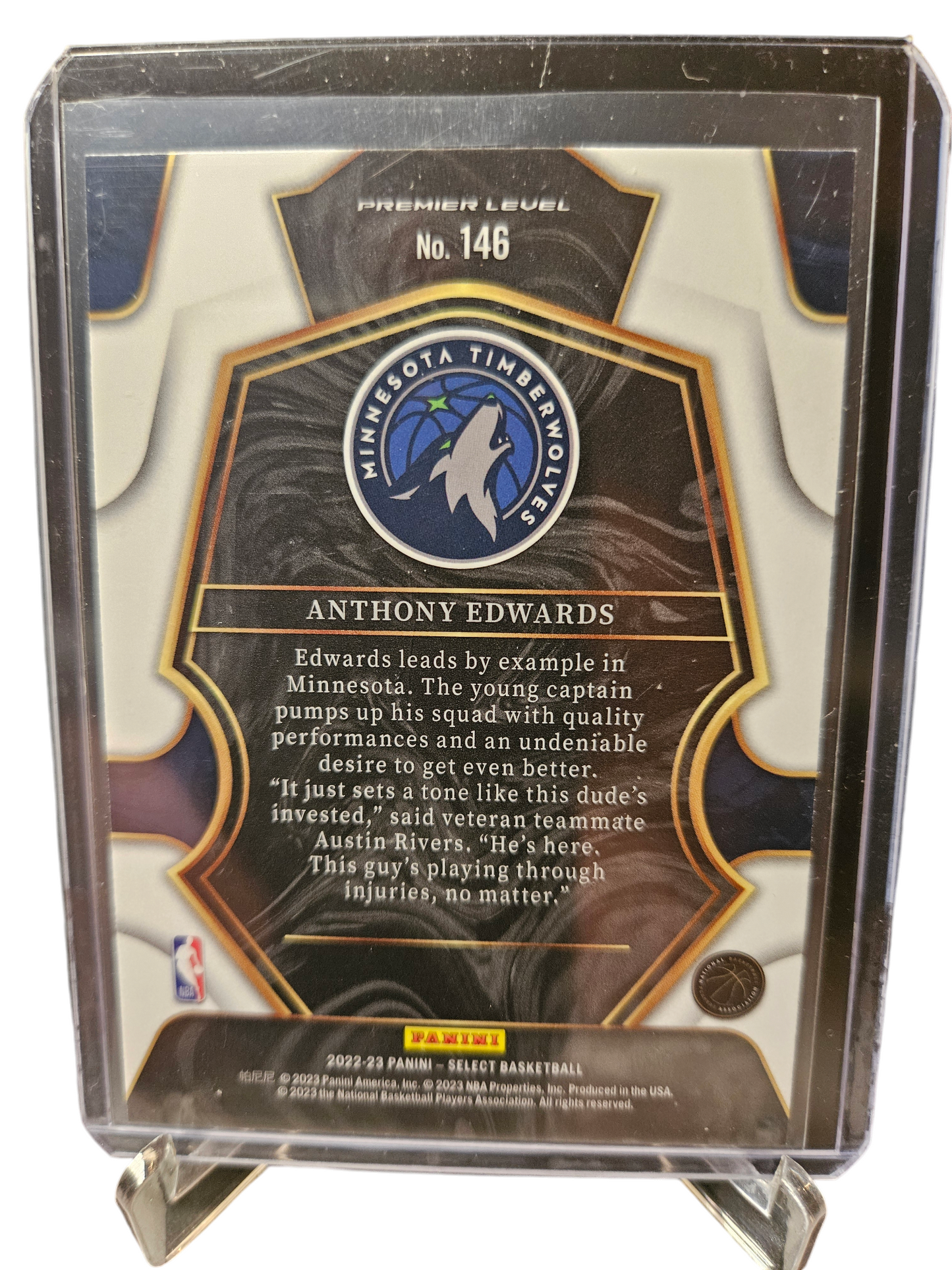 2022-23 Panini Select #146 Anthony Edwards Premier Level