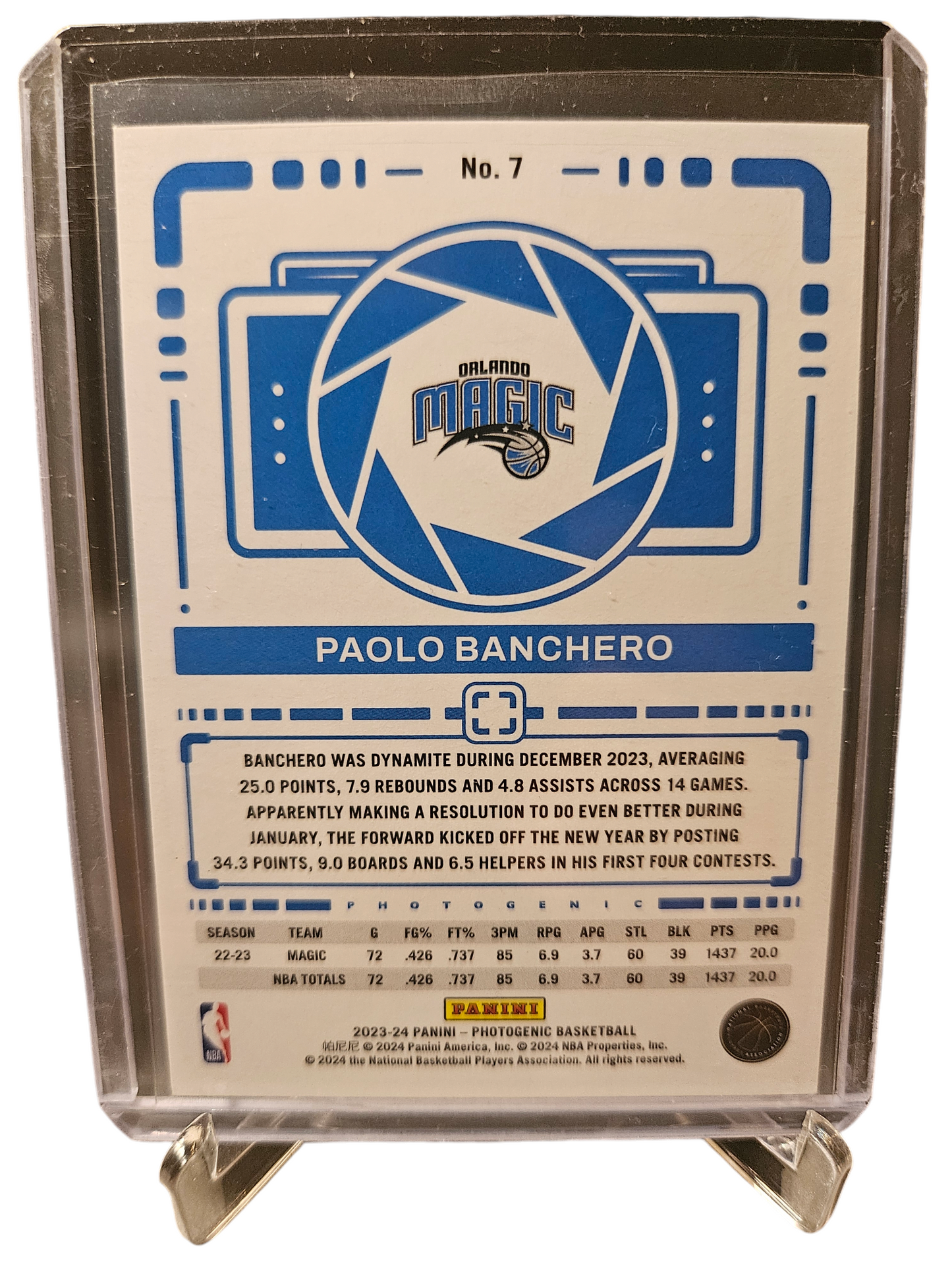 2023-24 Panini Photogenic #7 Paolo Banchero