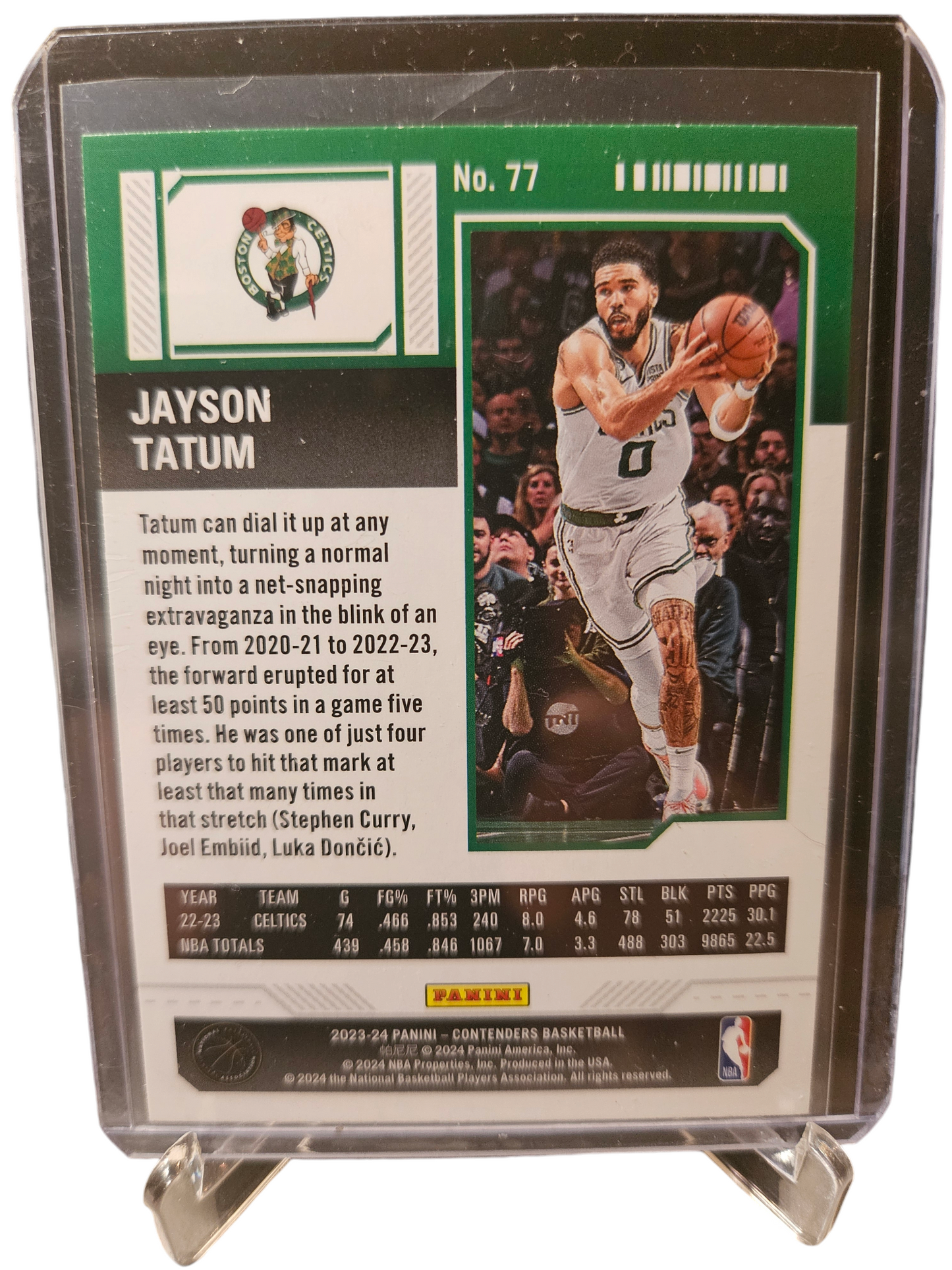 2023-24 Panini Contenders #77 Jayson Tatum Season Ticket