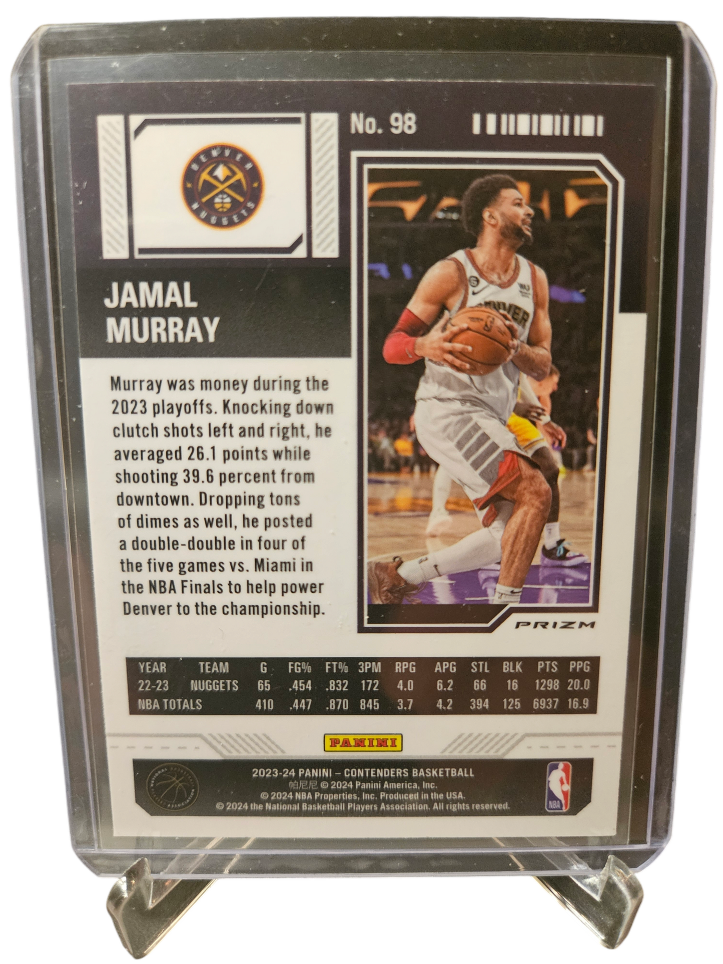 2023-24 Panini Contenders #98 Jamal Murray Season Ticket Silver Holo Prizm