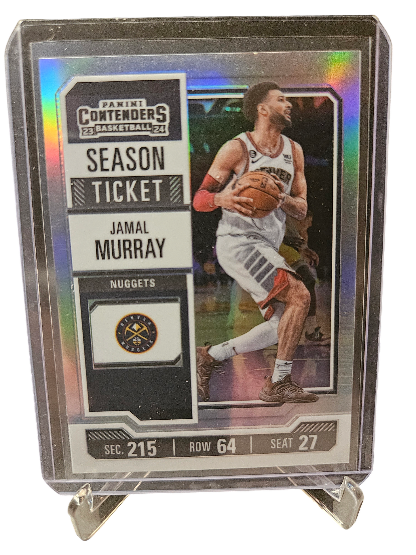 2023-24 Panini Contenders #98 Jamal Murray Season Ticket Silver Holo Prizm