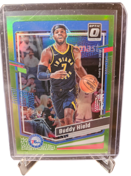 2023-24 Panini Donruss Optic #42 Buddy Hield Lime Green Prizm 044/149