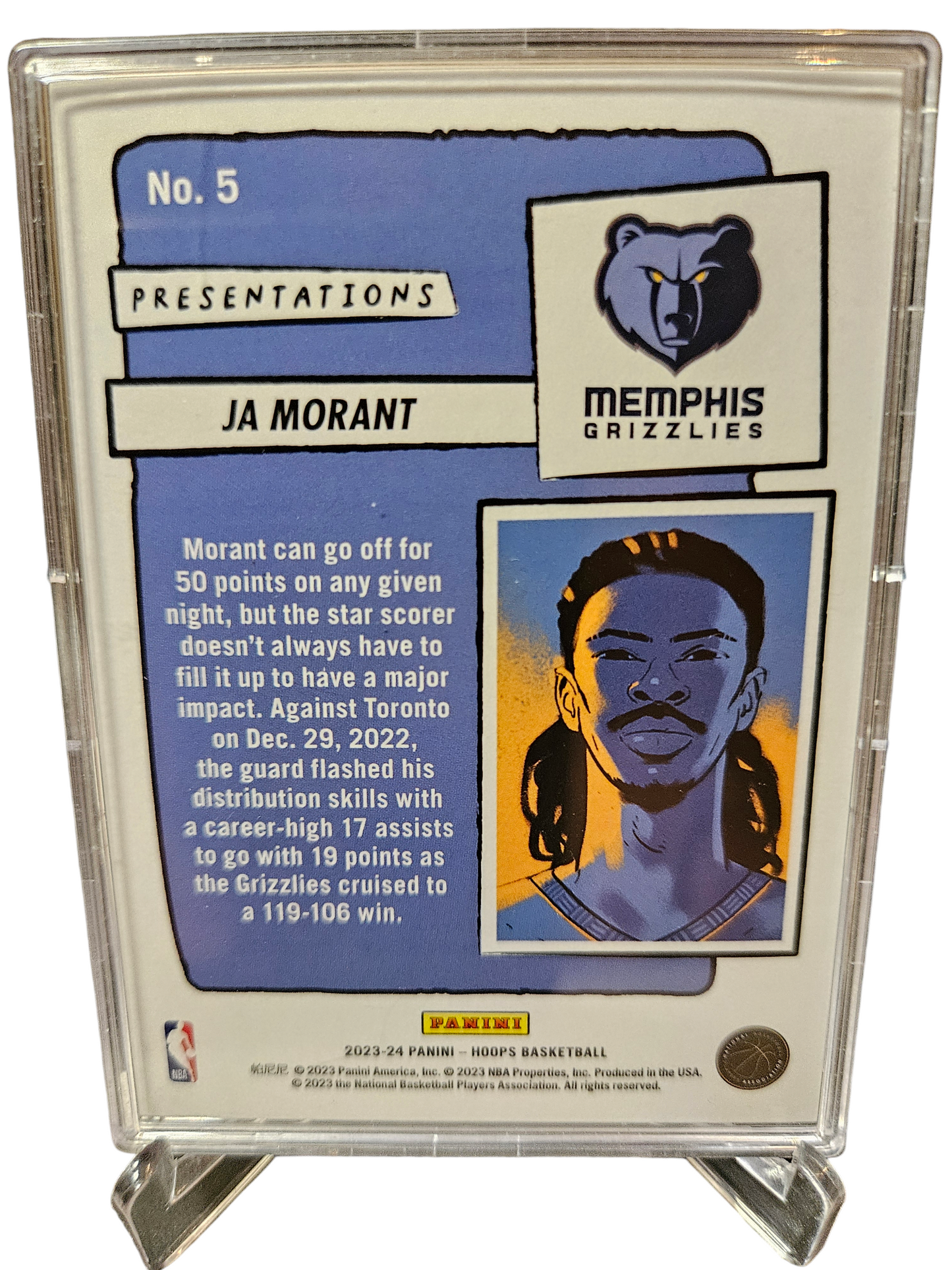 2023-24 Panini Hoops #5 JA Morant Presentations SP Encased