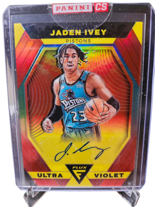 2022-23 Panini Flux #UVS-JIV Jaden Ivey Rookie Card Autograph Ultra Violet Prizm 19/49