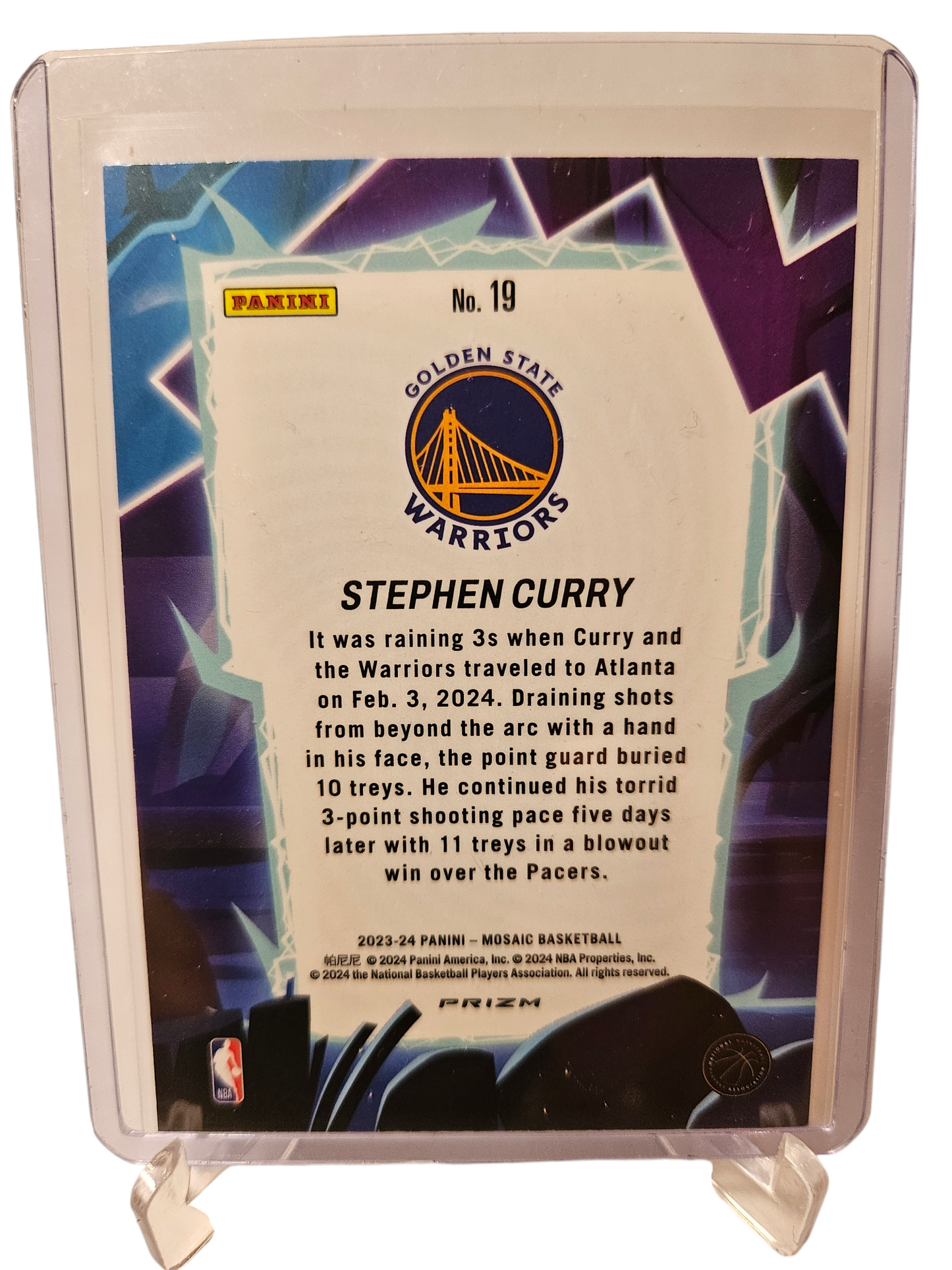 2023-24 Panini Mosaic #19 Stephen Curry Storm Chasers Mosaic Prizm SP