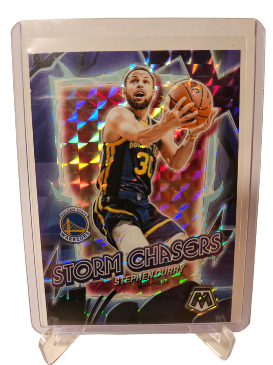 2023-24 Panini Mosaic #19 Stephen Curry Storm Chasers Mosaic Prizm SP