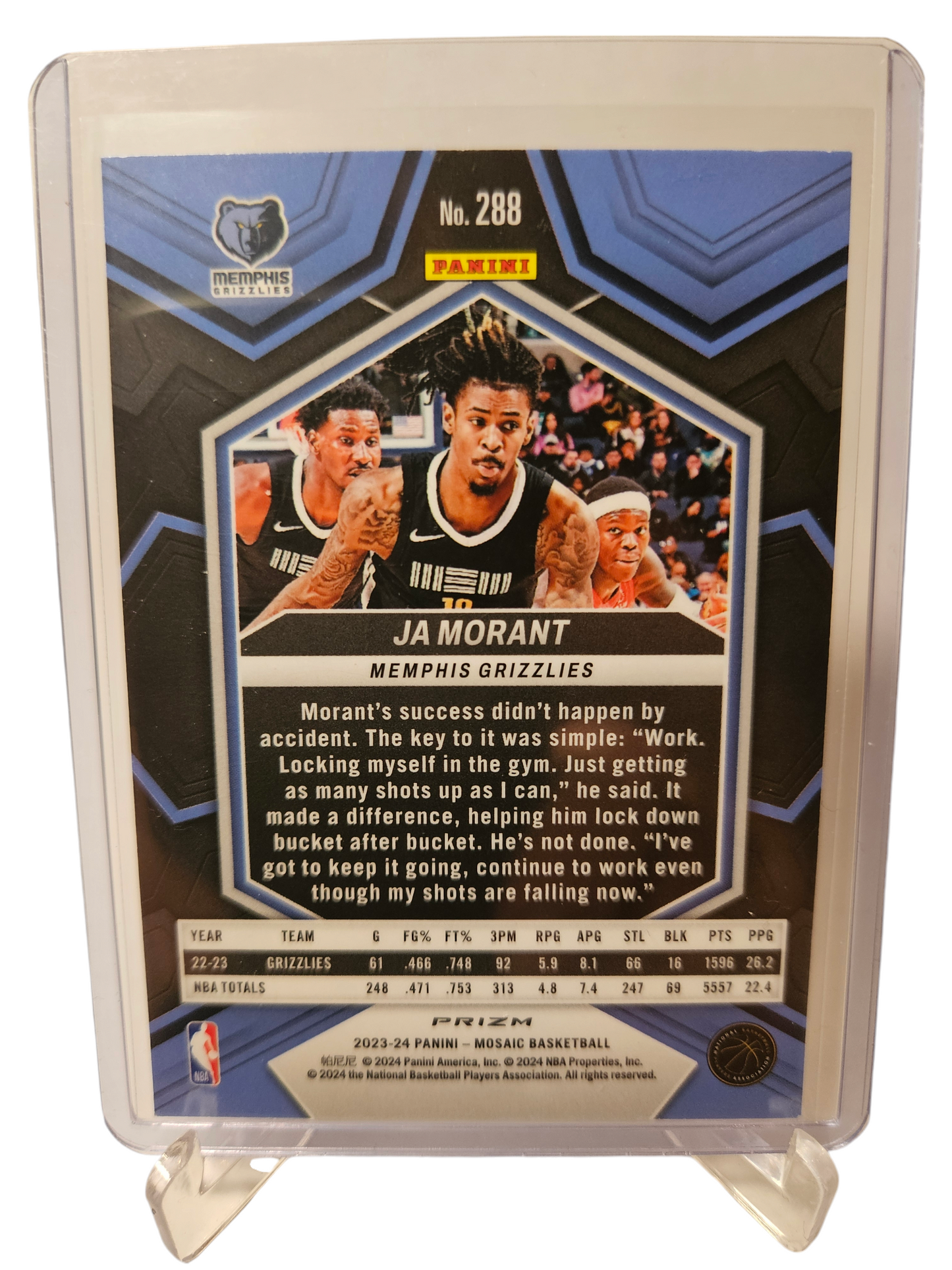 2023-24 Panini Mosaic #288 JA Morant City Edition Mosaic Prizm