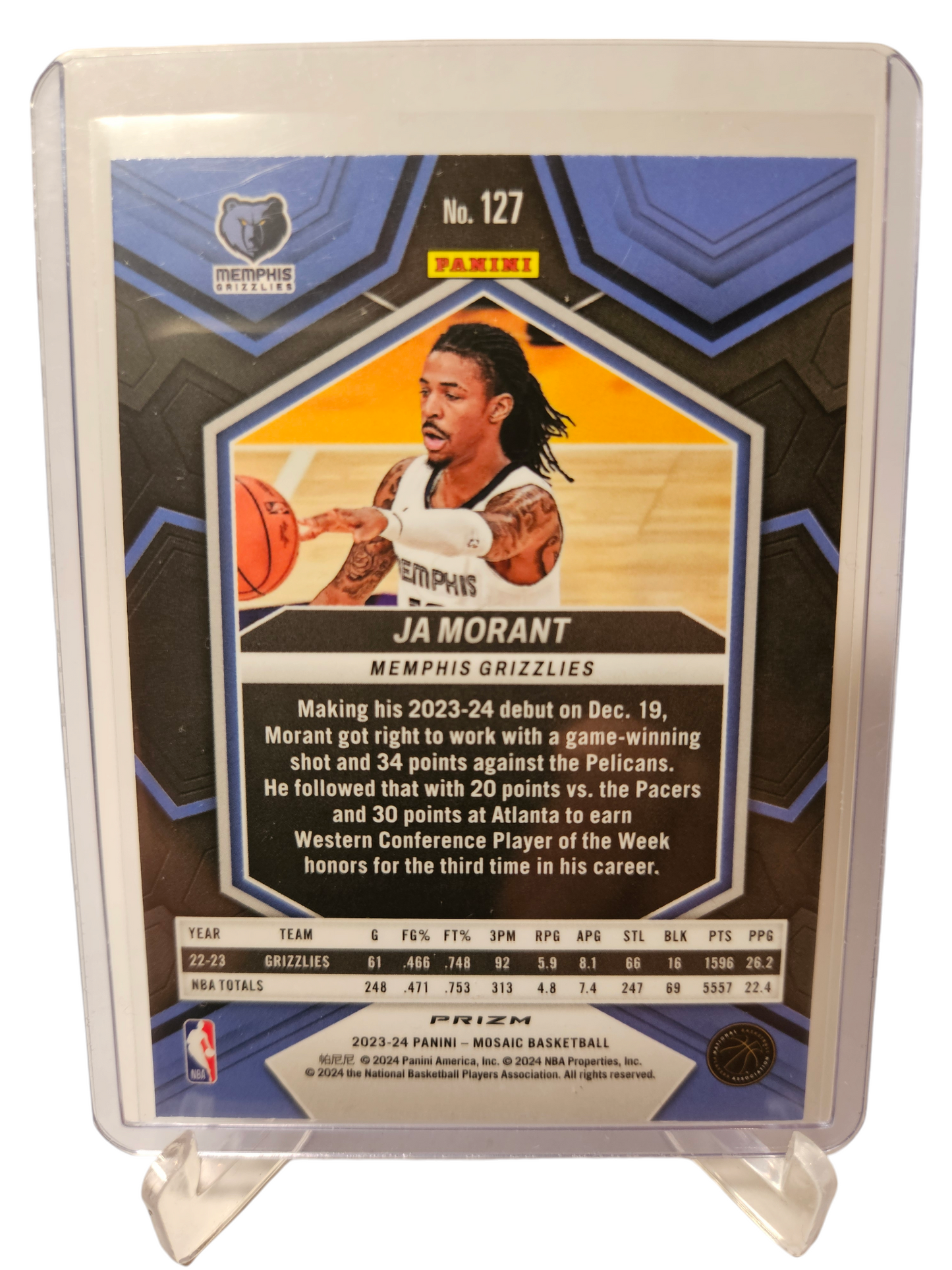 2023-24 Panini Mosaic #127 JA Morant Mosaic Prizm