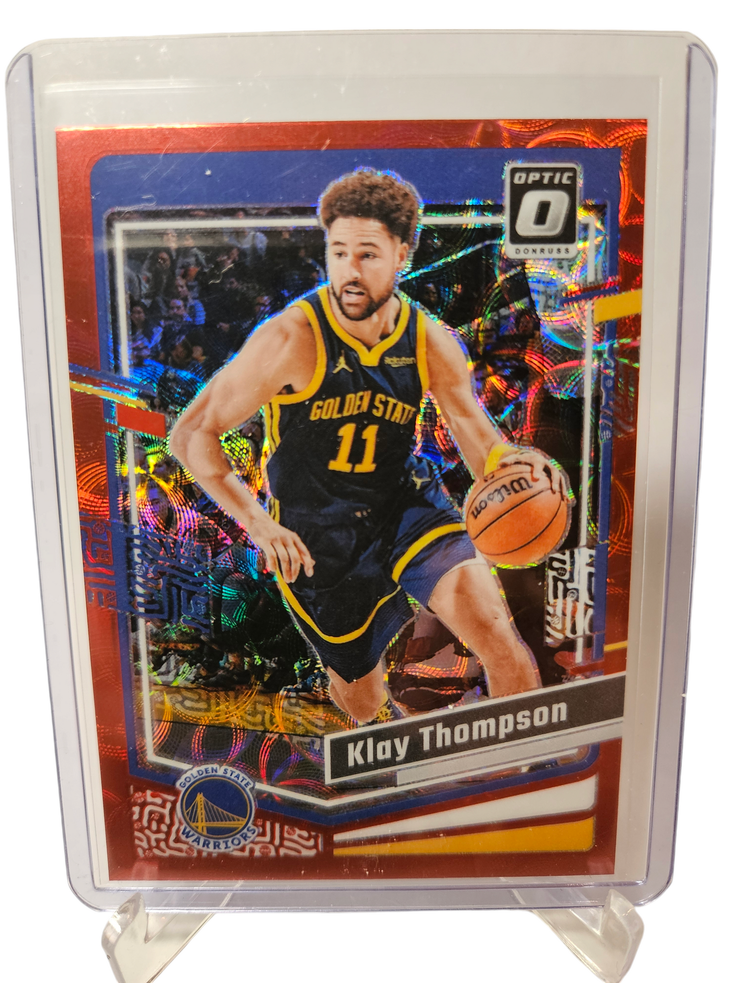 2023-24 Panini Donruss Optic #189 Klay Thompson Red Scope Prizm