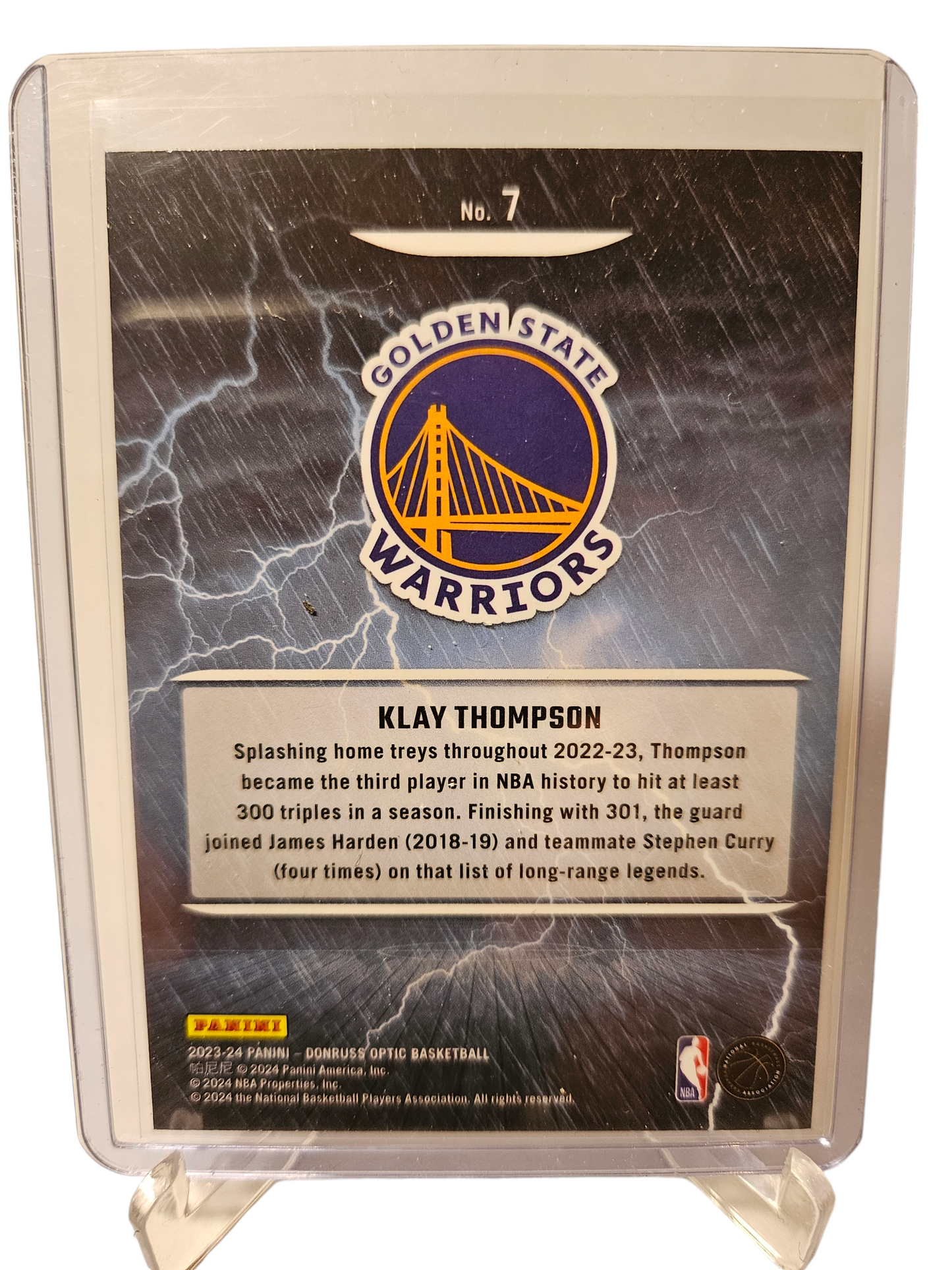 2023-24 Panini Donruss Optic #7 Klay Thompson Raining 3s